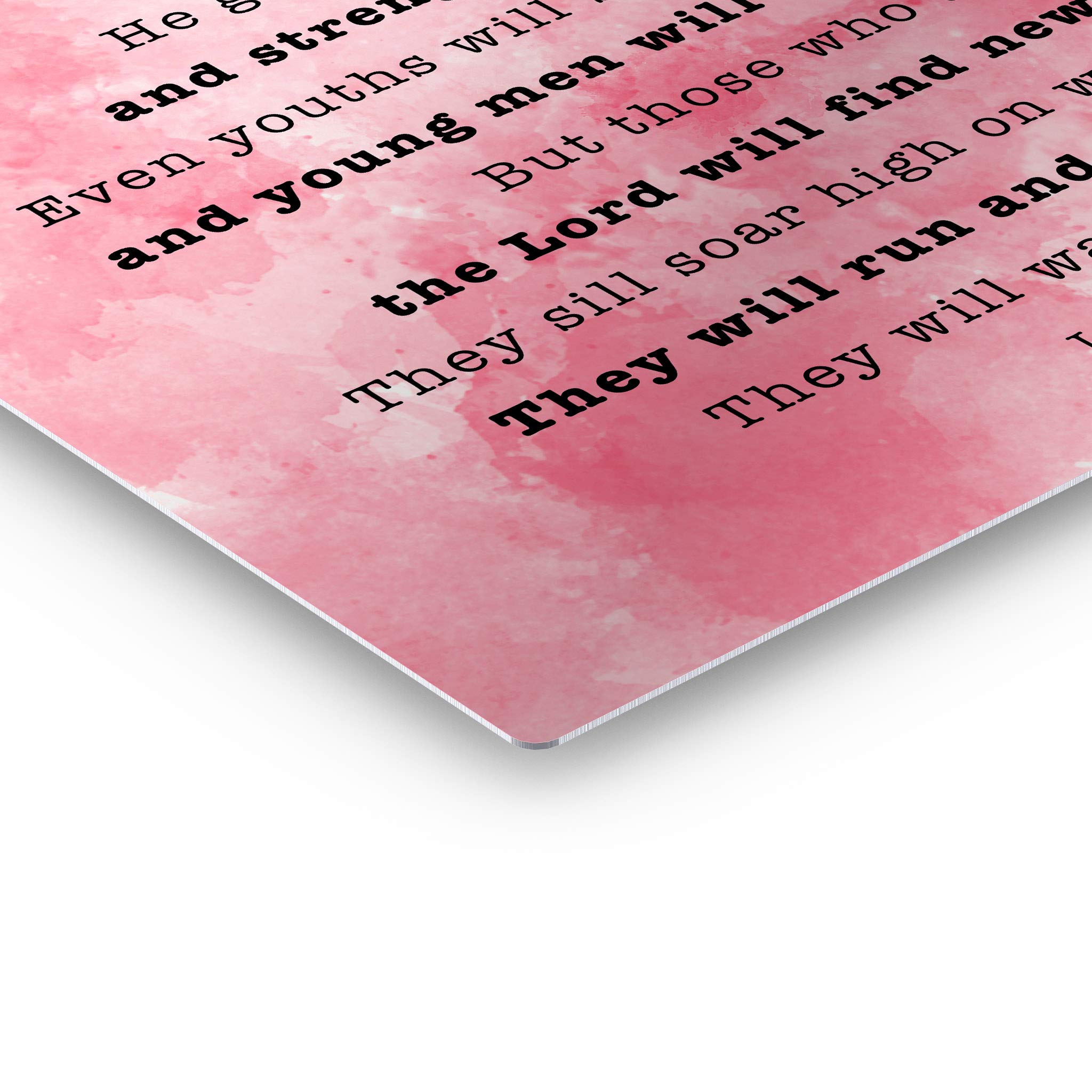 Smile Art Design Isaiah 40:29-31 Bible Verse Wall Art - 'He Gives Strength to the Weary' Christian Metal Print, Religious Inspirational Gift, Ready to Hang 24x36 - Perfect for Home Decor, Church, Office & Spiritual Encouragement