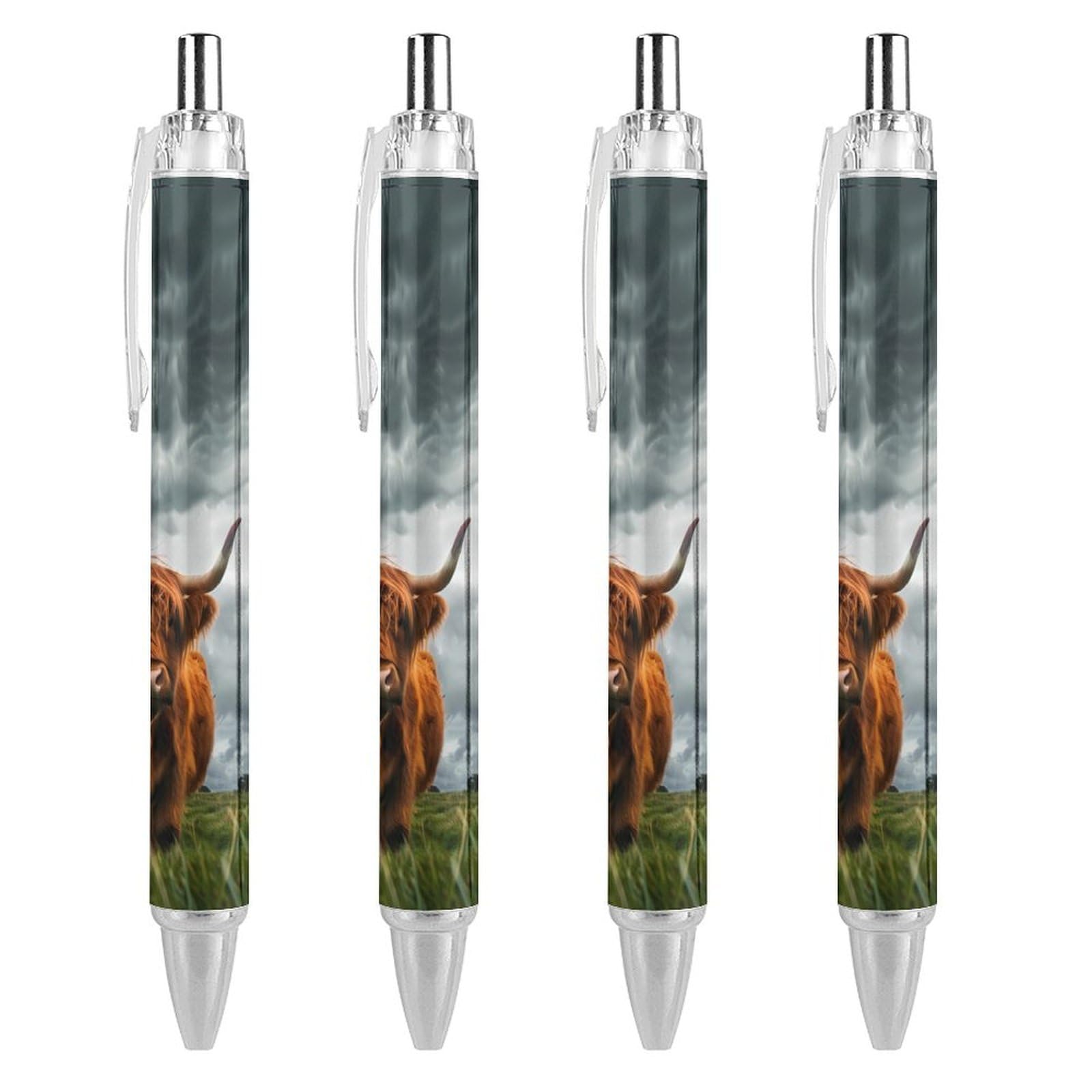 Premium Highland Cow Scottish Highlands Themed Ballpoint Pen - Retractable Office & Work Pen for Men & Women - Perfect for Gifts, Writing, and Collectibles