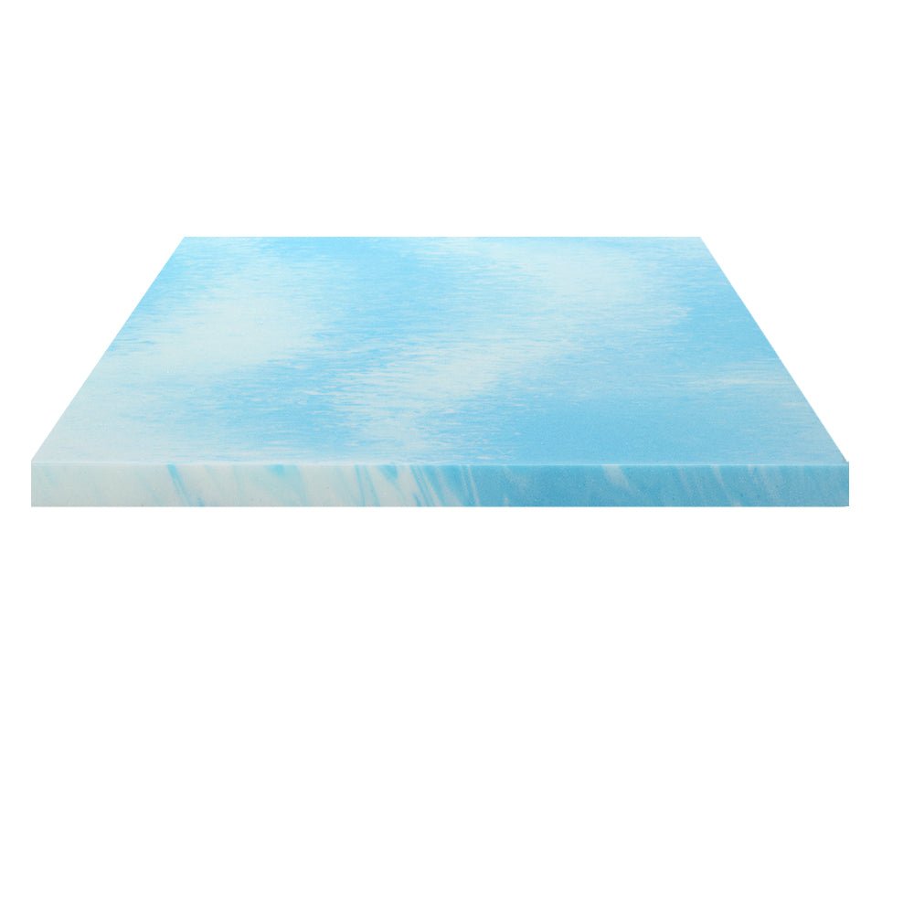Cool Gel Swirl Infused 5CM Thick Memory Foam Mattress Topper with Bamboo Cover - Queen Size for Back Pain Relief & Pressure Relief - Perfect for Hot Sleepers, Bedroom Comfort Upgrade