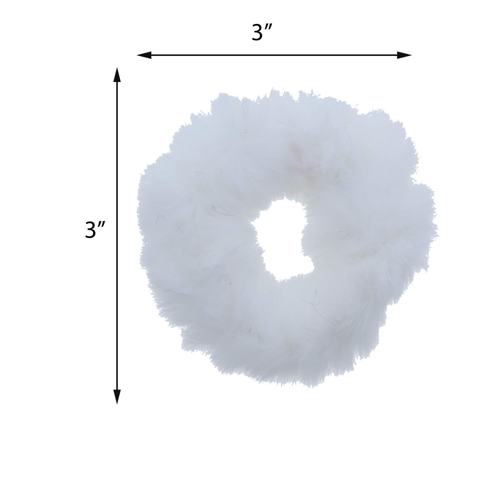 Small Faux Fur Scrunchies Hair Tie Set of 6 - Hot Pink & White - Perfect for School, Work, and Casual Outings
