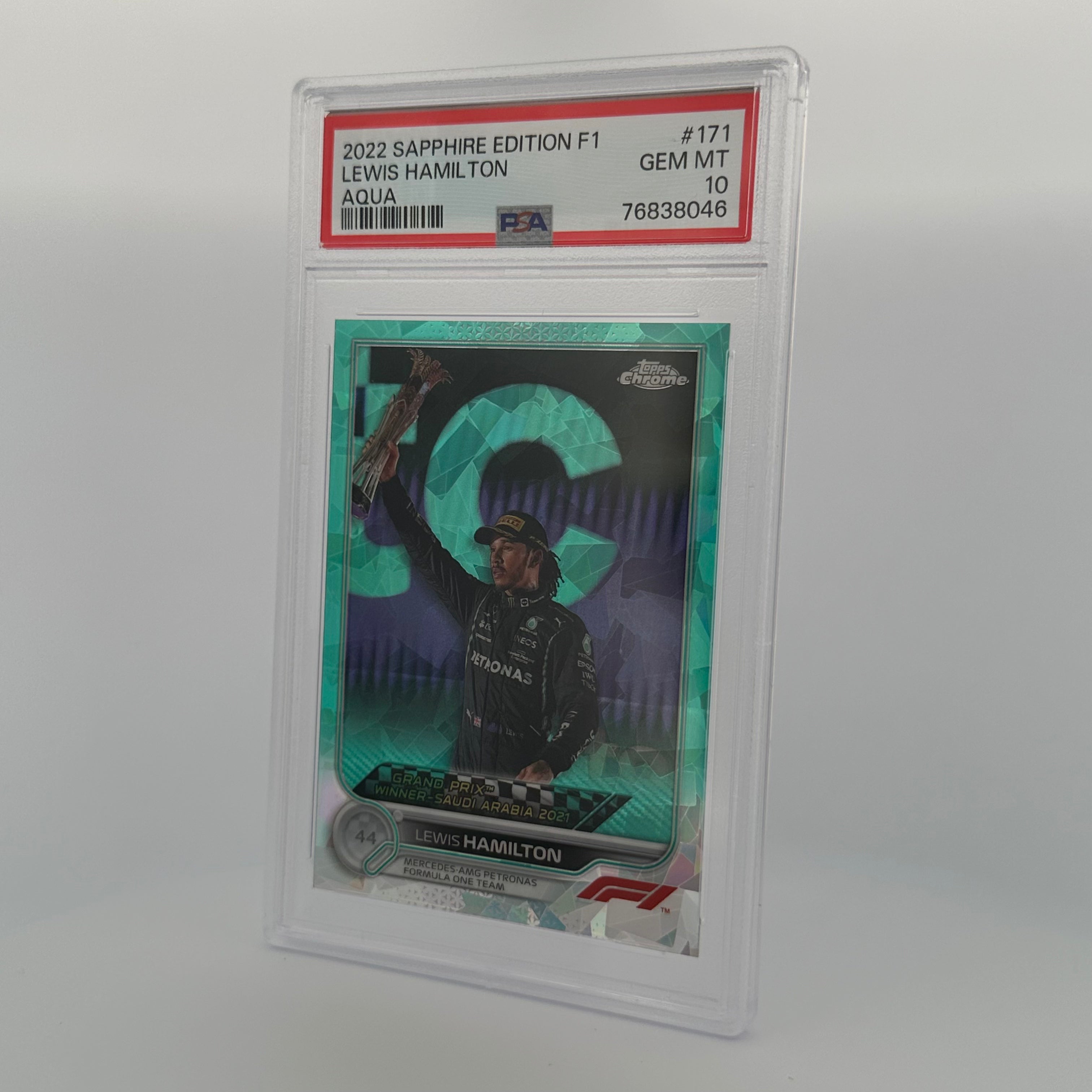 PSA 10 Lewis Hamilton #171 Sapphire Edition Aqua 25/99 - Rare F1 Trading Card for Collectors & Sports Memorabilia Enthusiasts - Perfect for Display, Investment & Gifts