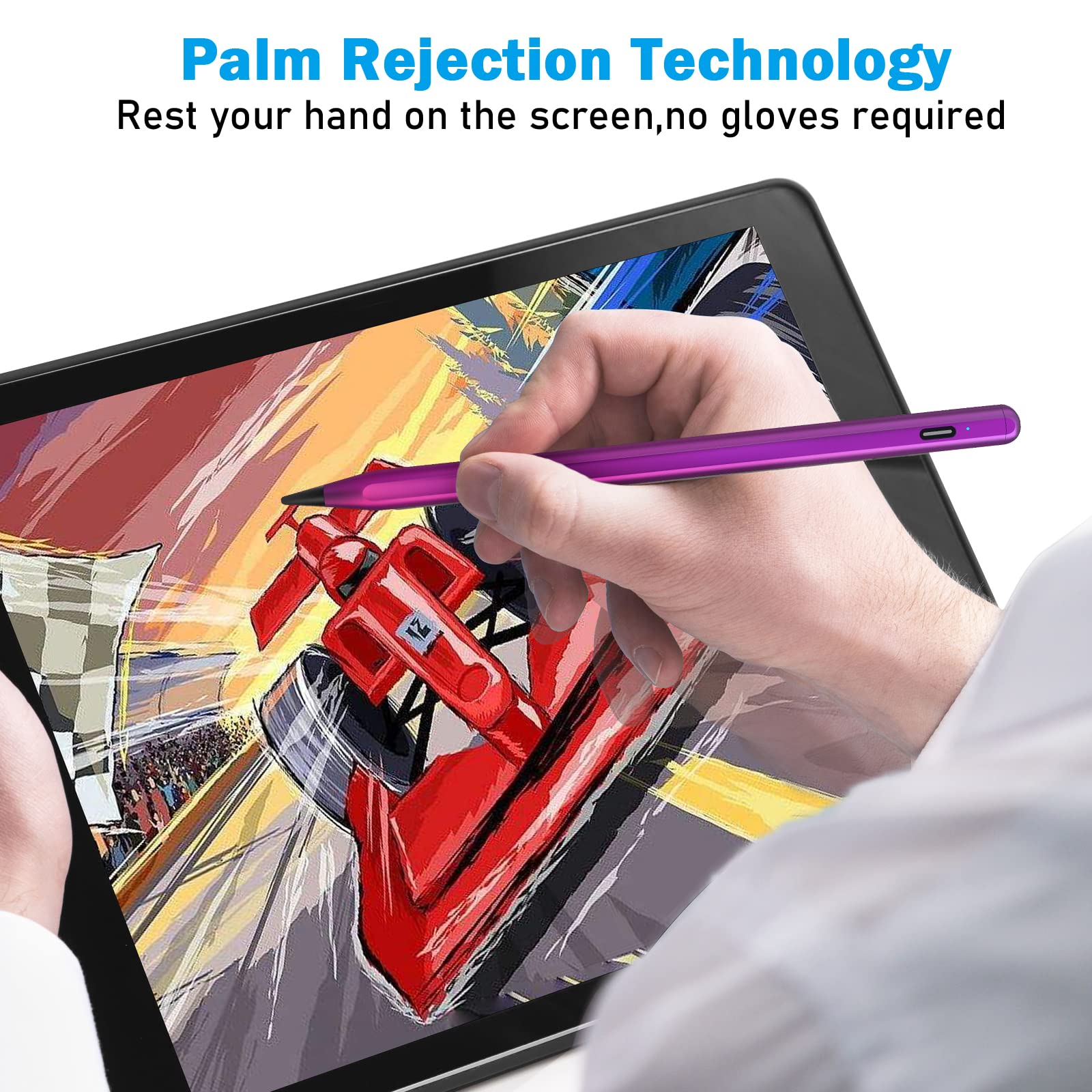 Premium Stylus Pen for iPad Mini 6/5th Gen & iPad 6/7/8/9th Gen - Magnetic Apple Pencil Alternative with Palm Rejection for iPad Air 3/4 & Pro 11/12.9 Inch - Perfect for Drawing, Note-Taking & Digital Art