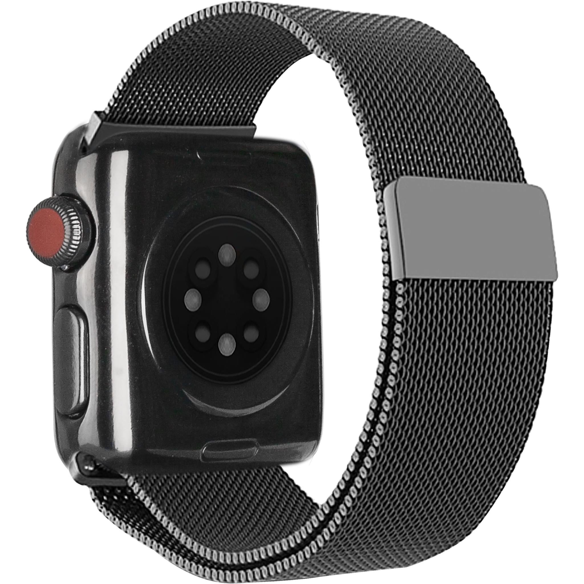 3sixT Replacement Mesh Band for Apple Watch 38mm 40mm - Adjustable Stainless Steel Strap - Compatible with Apple Watch Series 1/2/3/4/5/6/SE - Perfect for Workouts, Office & Formal Occasions (Black)