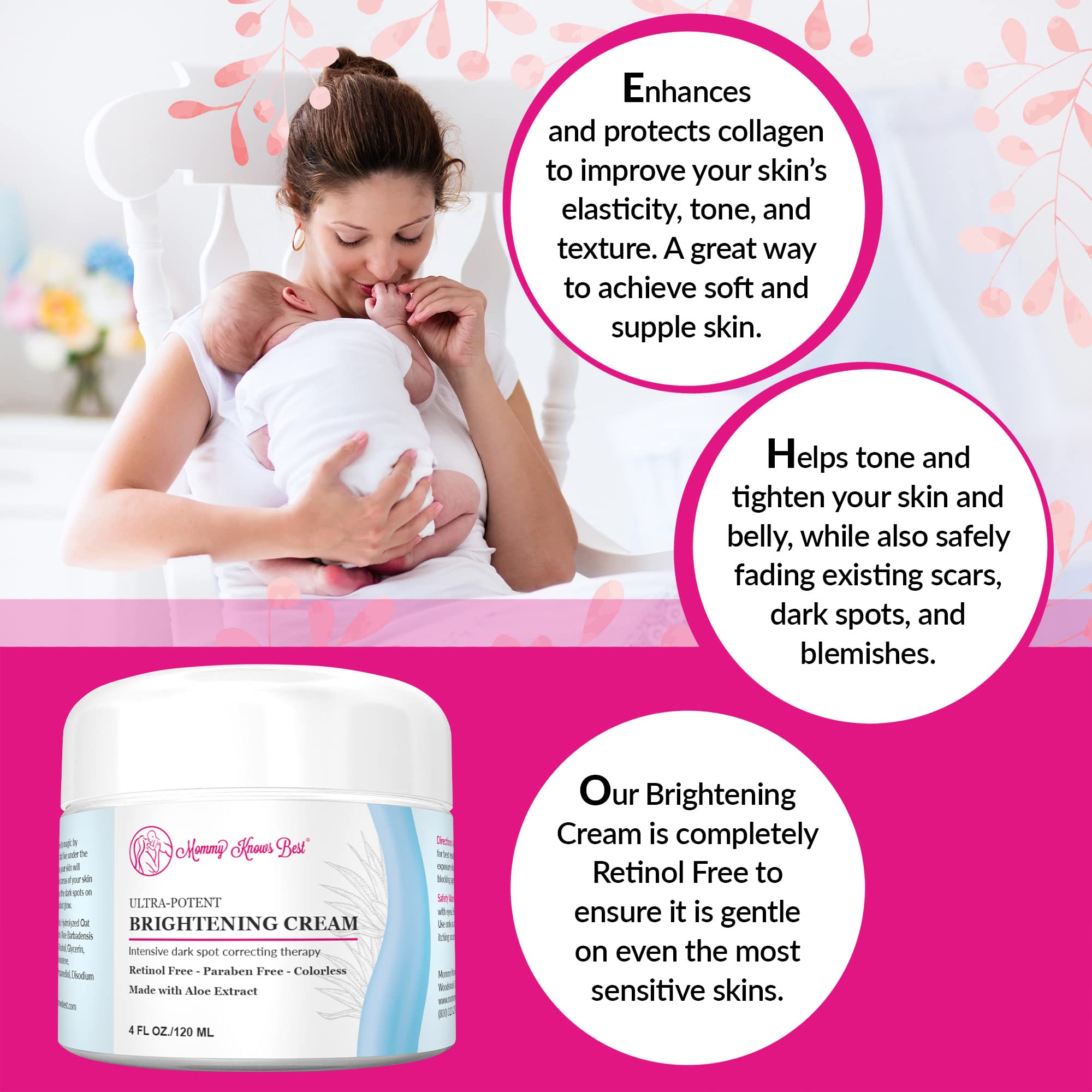 Mommy Knows Best Brightening Skin Cream for Face & Body - Dark Spot Corrector, Underarm & Facial Moisturizer for Radiant Glow | Perfect for Daily Skincare & Nighttime Routine