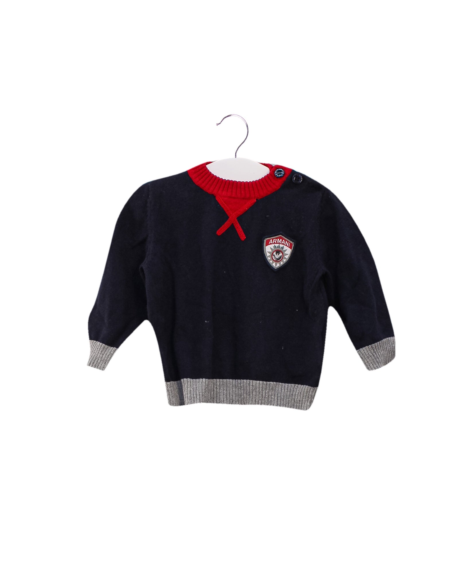 Armani Knit Sweater for Baby Boys & Girls 6 Months (62cm) - Soft Cotton Winter Pullover for Infants - Perfect for Family Outings & Holiday Photos