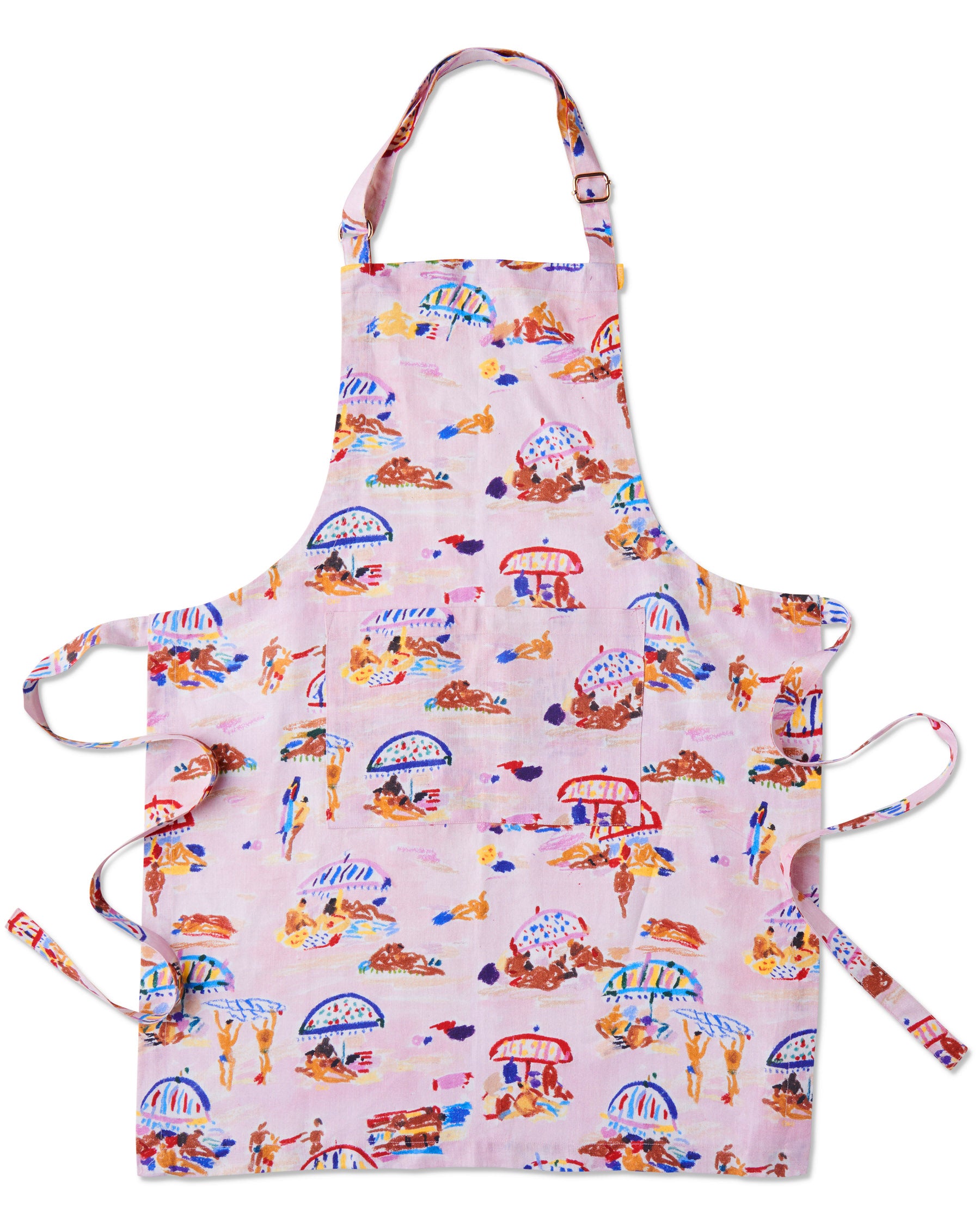 Kip&Co x Ken Done Beach Days Linen Apron - Stylish & Durable Kitchen & BBQ Apron for Cooking, Grilling, Outdoor Picnics & Beach Parties