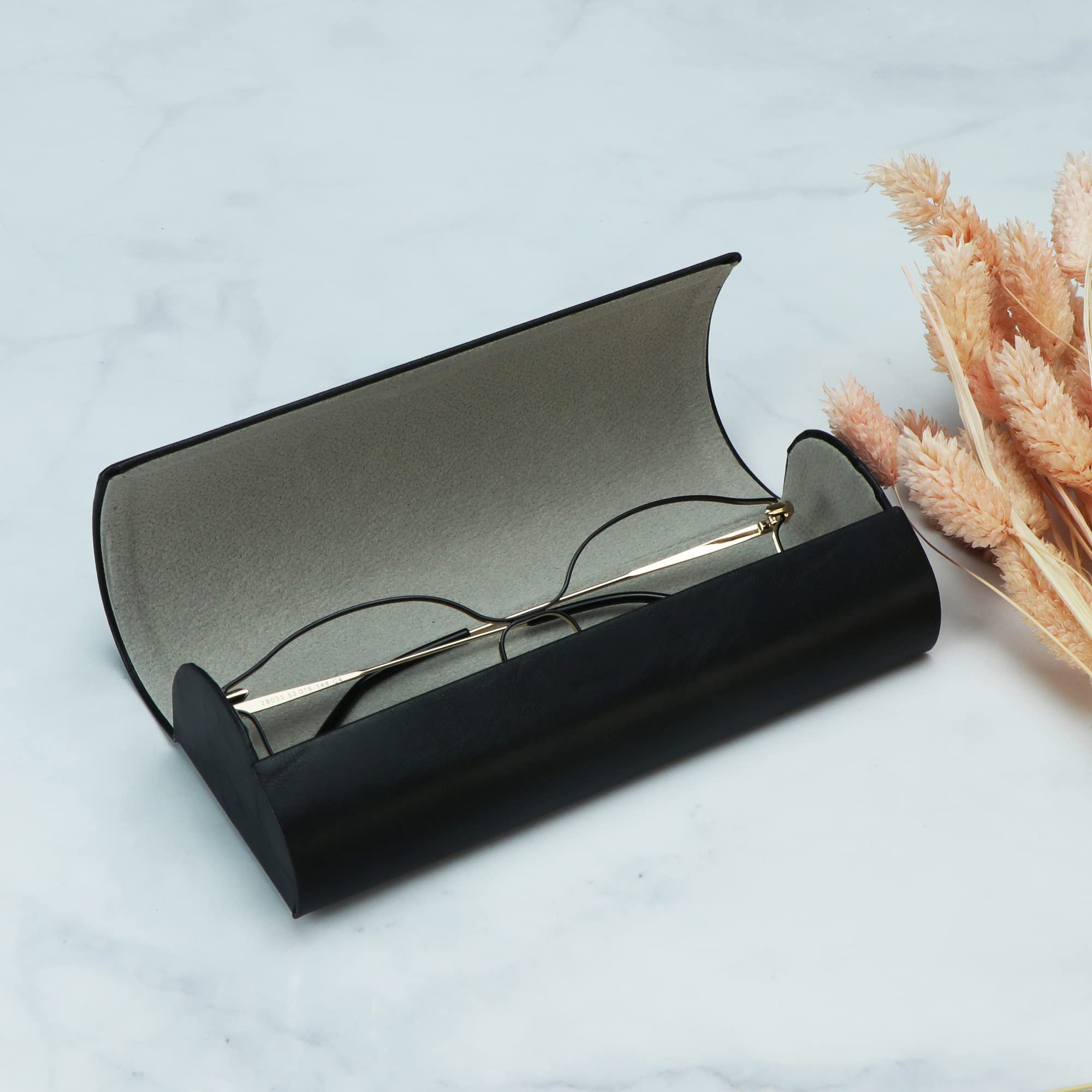 Premium Hard Shell Eyeglass Case - Durable PU Leather Sunglass Holder for Women & Men | Portable, Lightweight & Stylish | Perfect for Travel, Work & Everyday Use