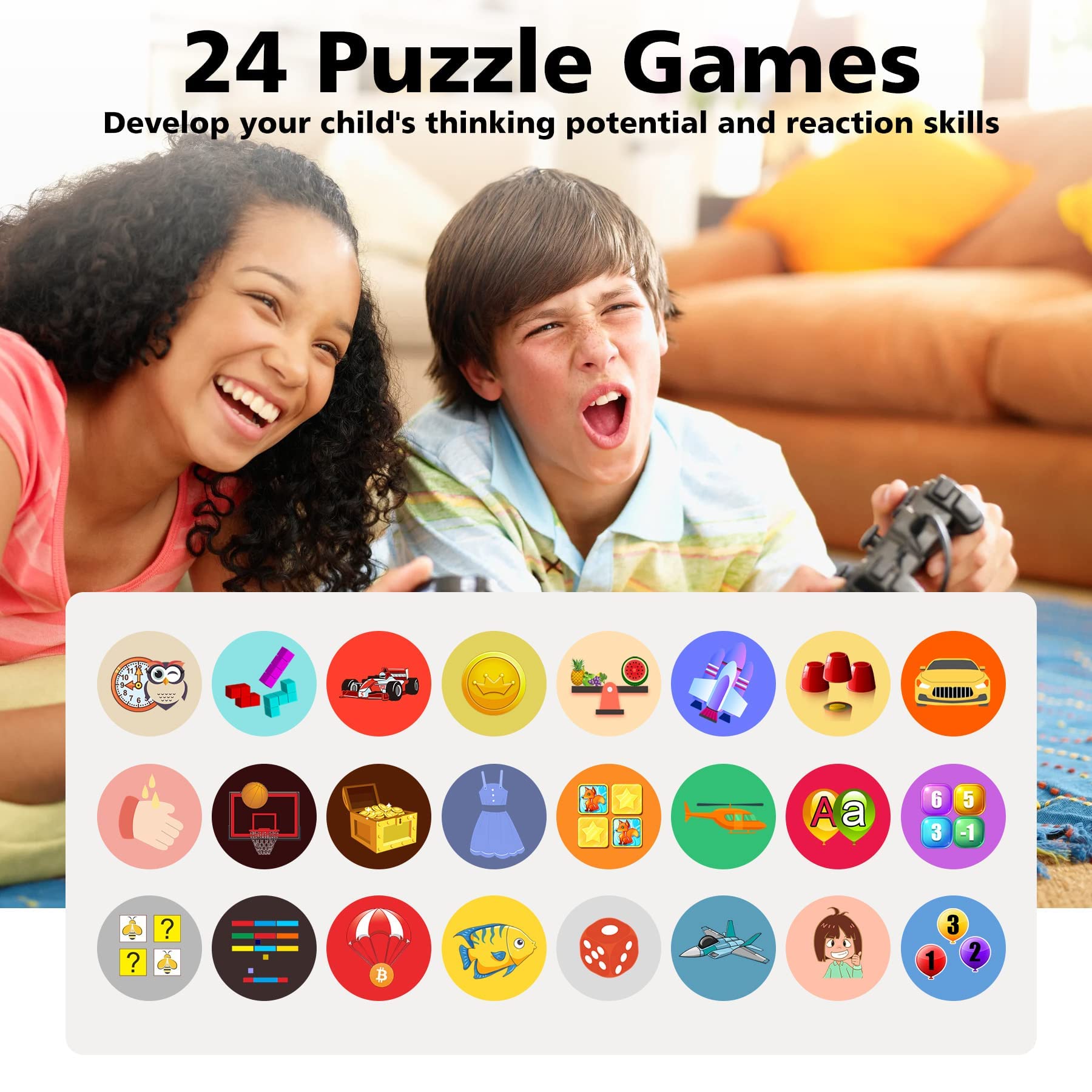Kids Smart Watch with HD Touchscreen - 5 Languages, 24 Games, Camera & Music Player | Interactive Smartwatch for Boys & Girls | Perfect Gift for Toddlers with Alarm, Calendar & Video Recording | Great for School, Playtime & Outdoor Activities