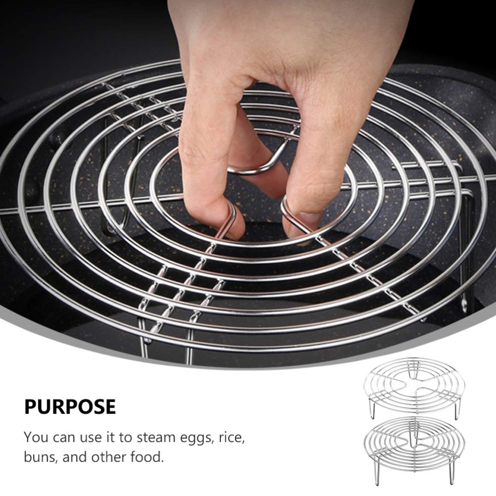 2-Pack Stainless Steel Egg Steamer Rack - Heavy Duty Steamed Egg Holder, Baking & Cooling Stand for Kitchen - Perfect for Steaming Eggs, Dumplings & Vegetables - Durable Kitchen Gadget for Home Use