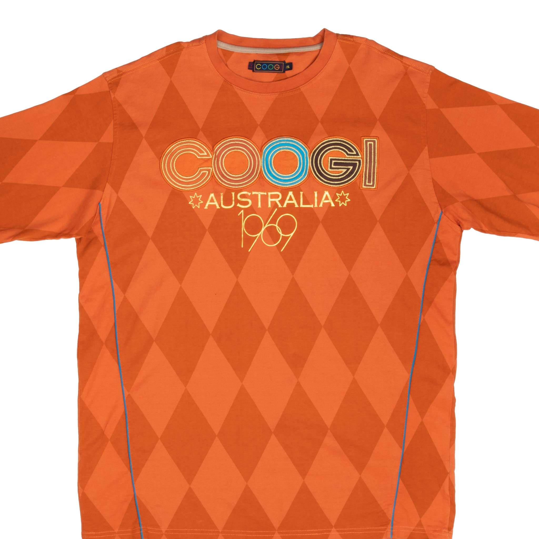 Vintage Coogi Australia 1969 Checkered T-Shirt 2000s Size 2XL - Retro Streetwear for Men, Casual Outfit & 90s Fashion Statement
