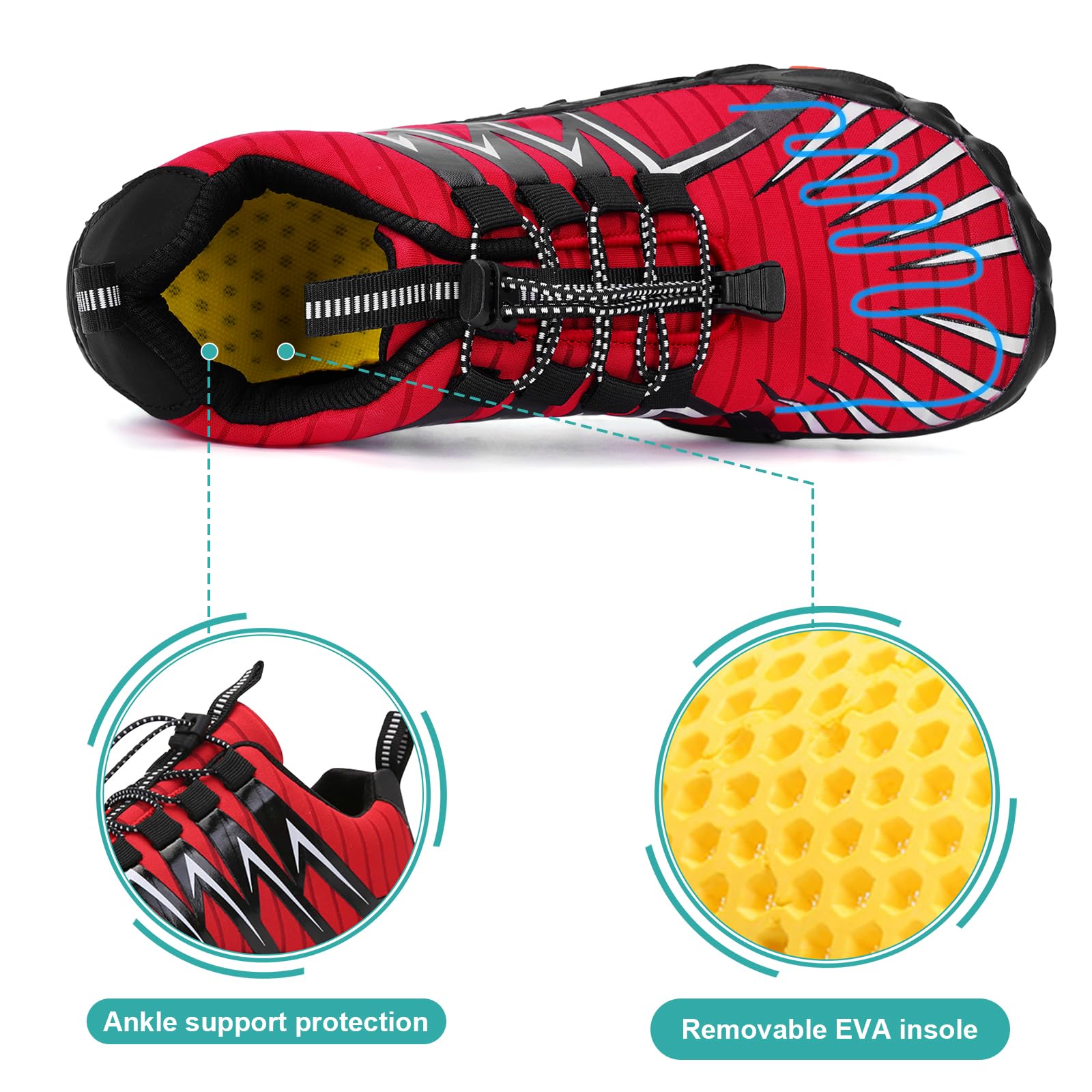 Barefoot Shoes for Men & Women - Minimalist Trail Running & Hiking Shoes | Zero Drop, Wide Toe Box, Non-Slip Sole | Breathable Quick-Dry Water Shoes for Outdoor Adventures, Gym Workouts & Travel