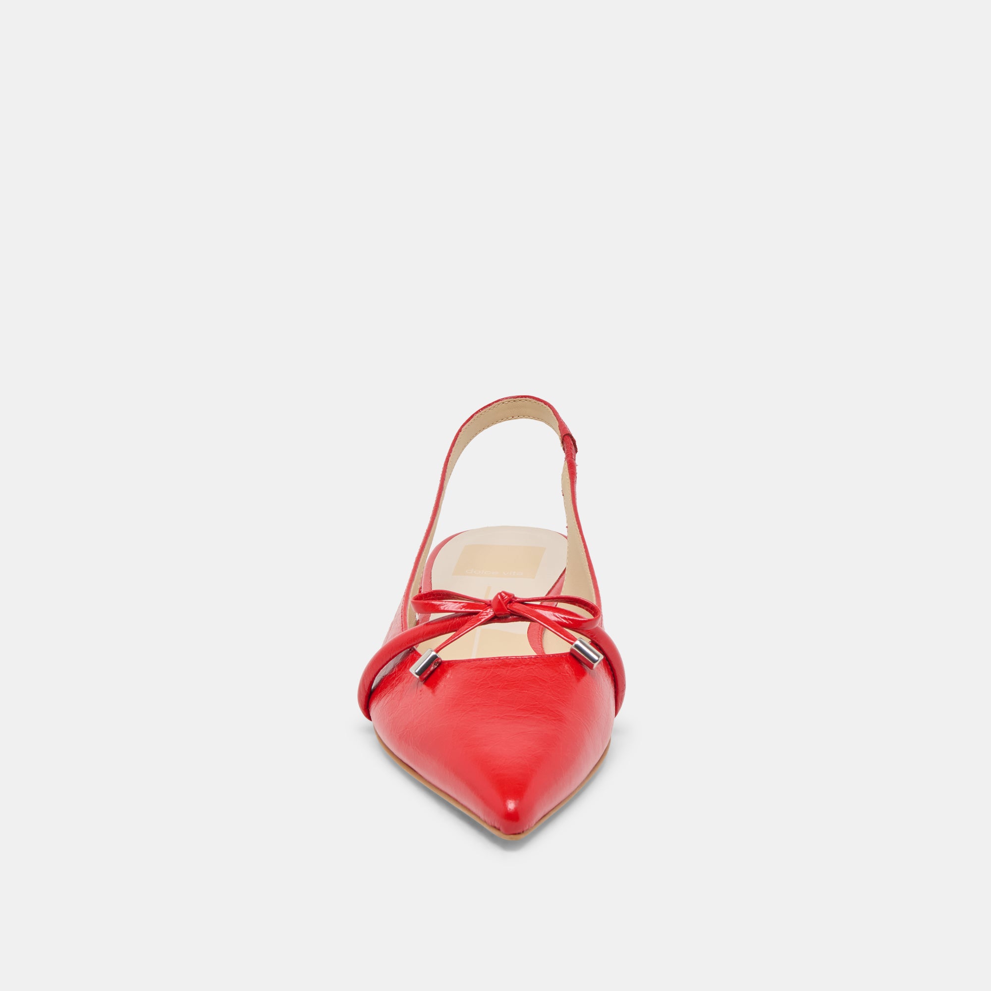 PAYGE Women's Flats - Chili Red Crinkle Patent Leather Slip-On Shoes for Casual Wear & Office Outfits