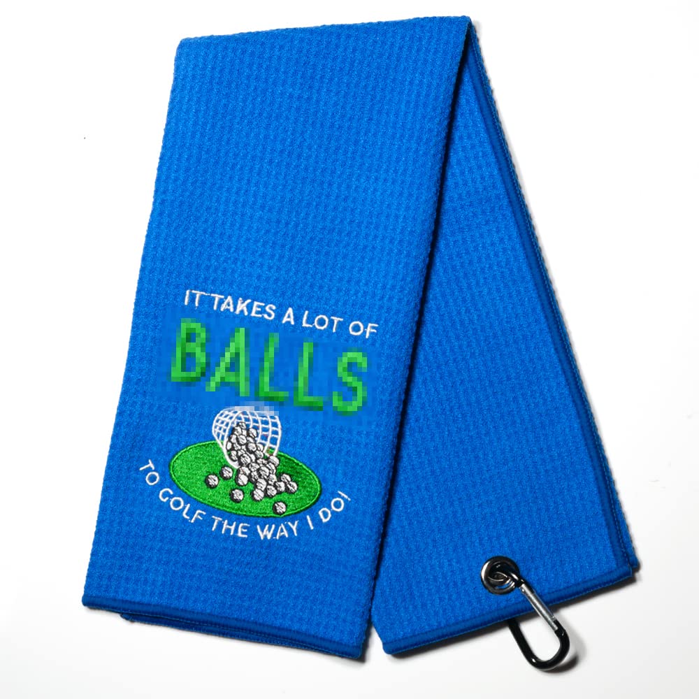 Premium Embroidered Golf Towel with Clip for Golf Bags - Ideal Golf Gift for Men & Women, Perfect Birthday & Retirement Present for Golf Lovers - Great for Course Play, Practice Sessions & Club Storage