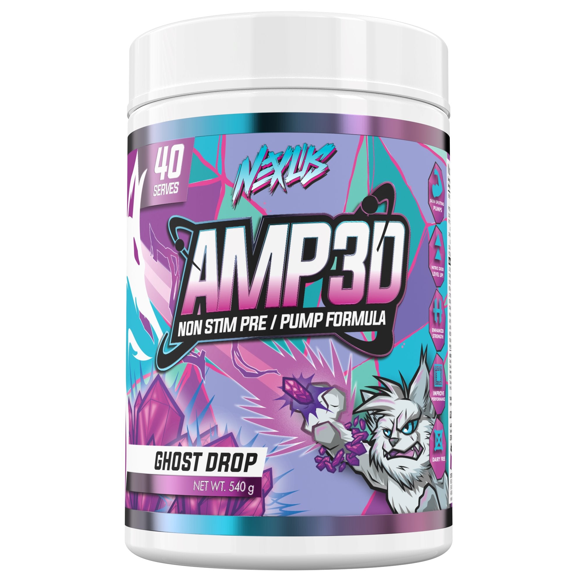 Best Non-Stimulant Pre-Workout Supplement - Amp3D Energy & Focus Booster for Gym, Running & Fitness Training