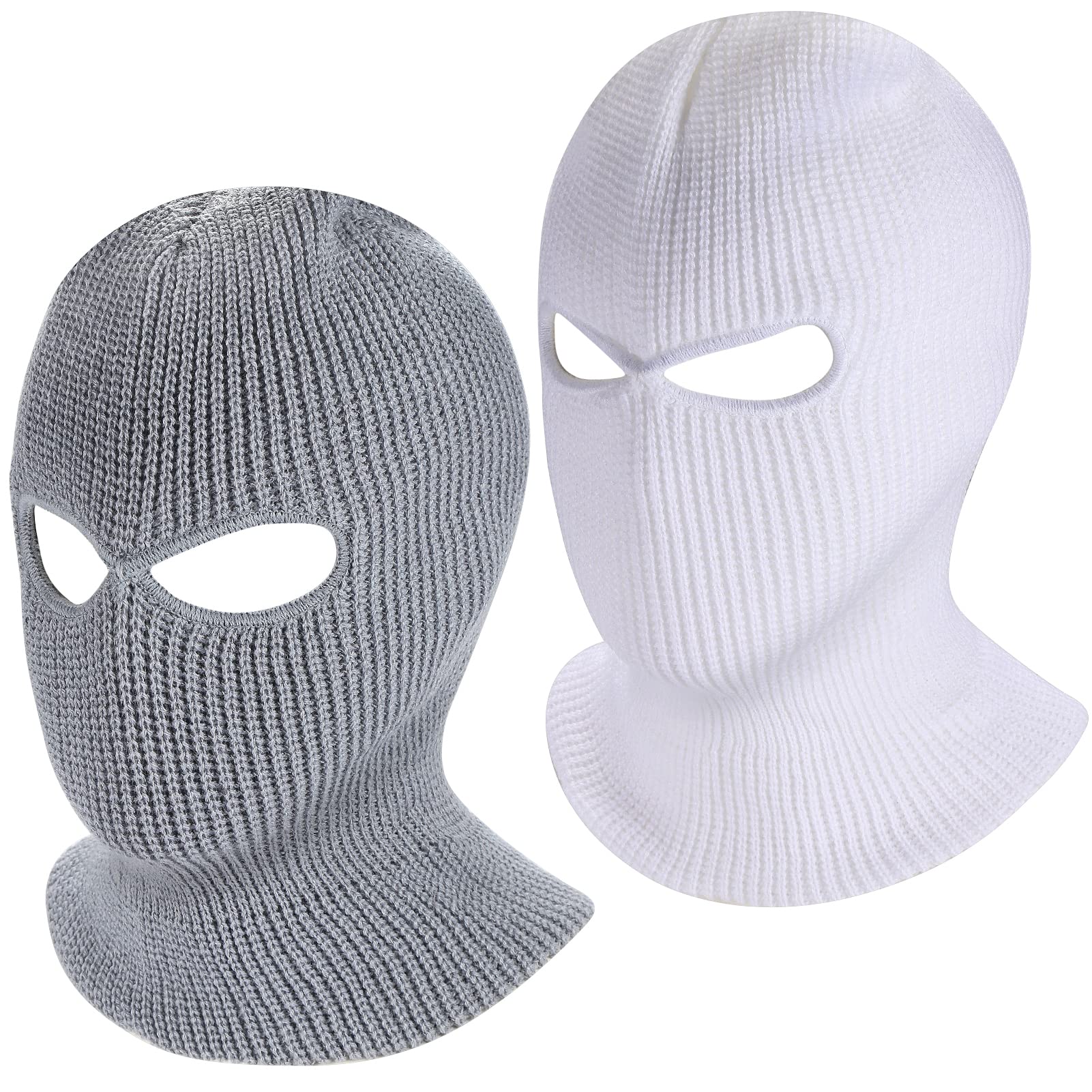 2-Pack Knitted Balaclava Face Mask for Skiing, Cycling & Winter Sports - Warm Full Face Cover for Cold Weather Outdoor Activities