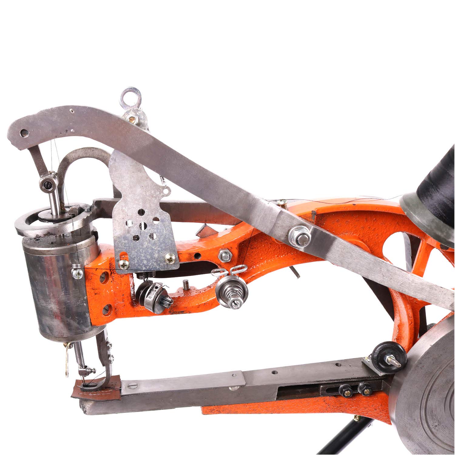 YUEWO Manual Shoe Repair Machine - DIY Cobbler Sewing Tool for Mending Shoes with Cotton/Nylon Thread (Orange) - Perfect for Home Shoe Repairs & Leather Craft Projects
