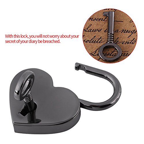 Small Heart-Shaped Padlock - Mini Metal Diary Lock with Key for Luggage, Handbags, Jewelry Box & Diary - Perfect for Travel, Security & Personal Belongings Protection