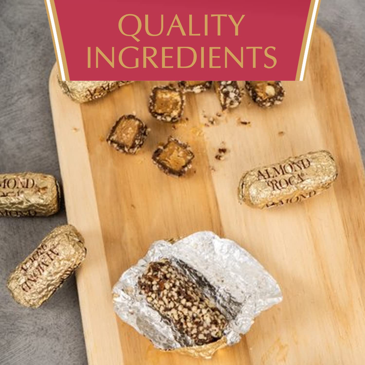 Brown & Haley Almond ROCA Individually Wrapped Chocolate Candy - Classic Buttercrunch Toffee with Almonds, 4.5oz (Pack of 1) | Perfect for Gifts, Party Favors & Holiday Treats
