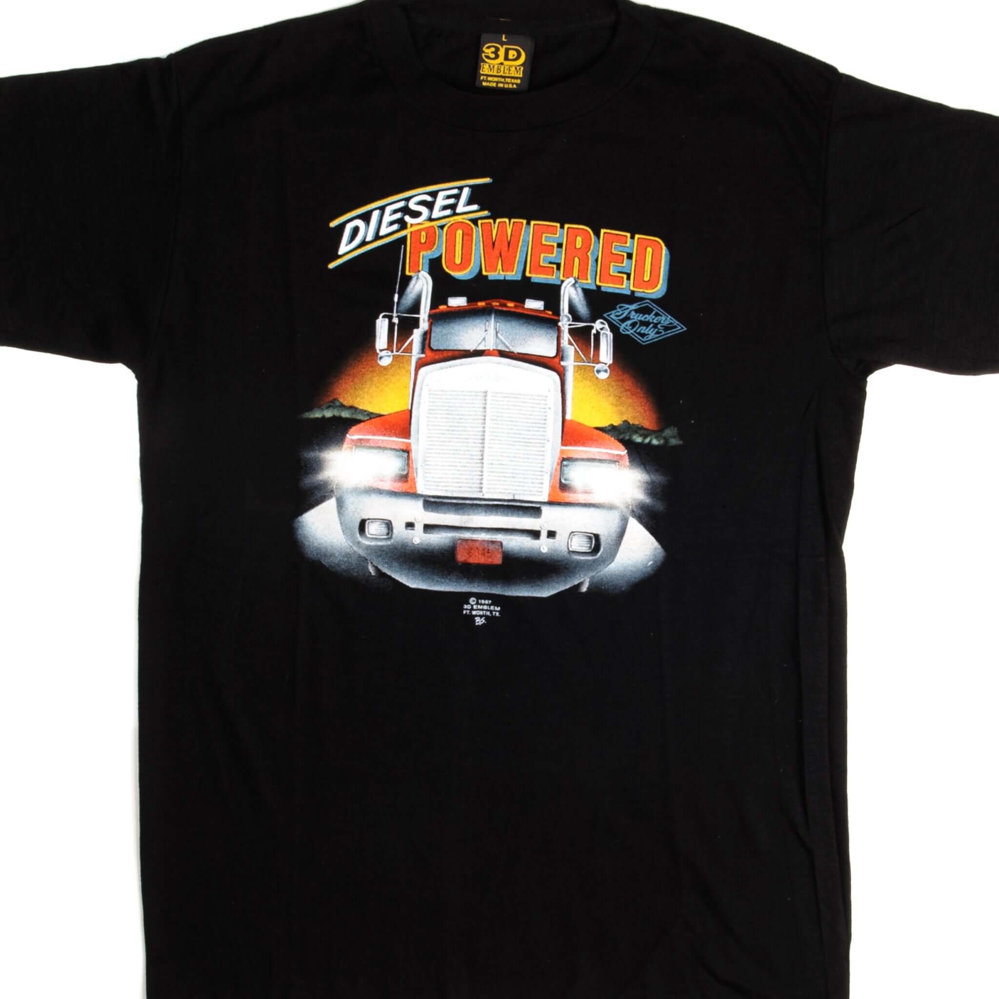 Vintage 3D Emblem Graphic T-Shirt 1987 Retro Style - Medium Size - 100% Cotton Made in USA - Perfect for Casual Wear, Street Fashion & 80s Theme Parties