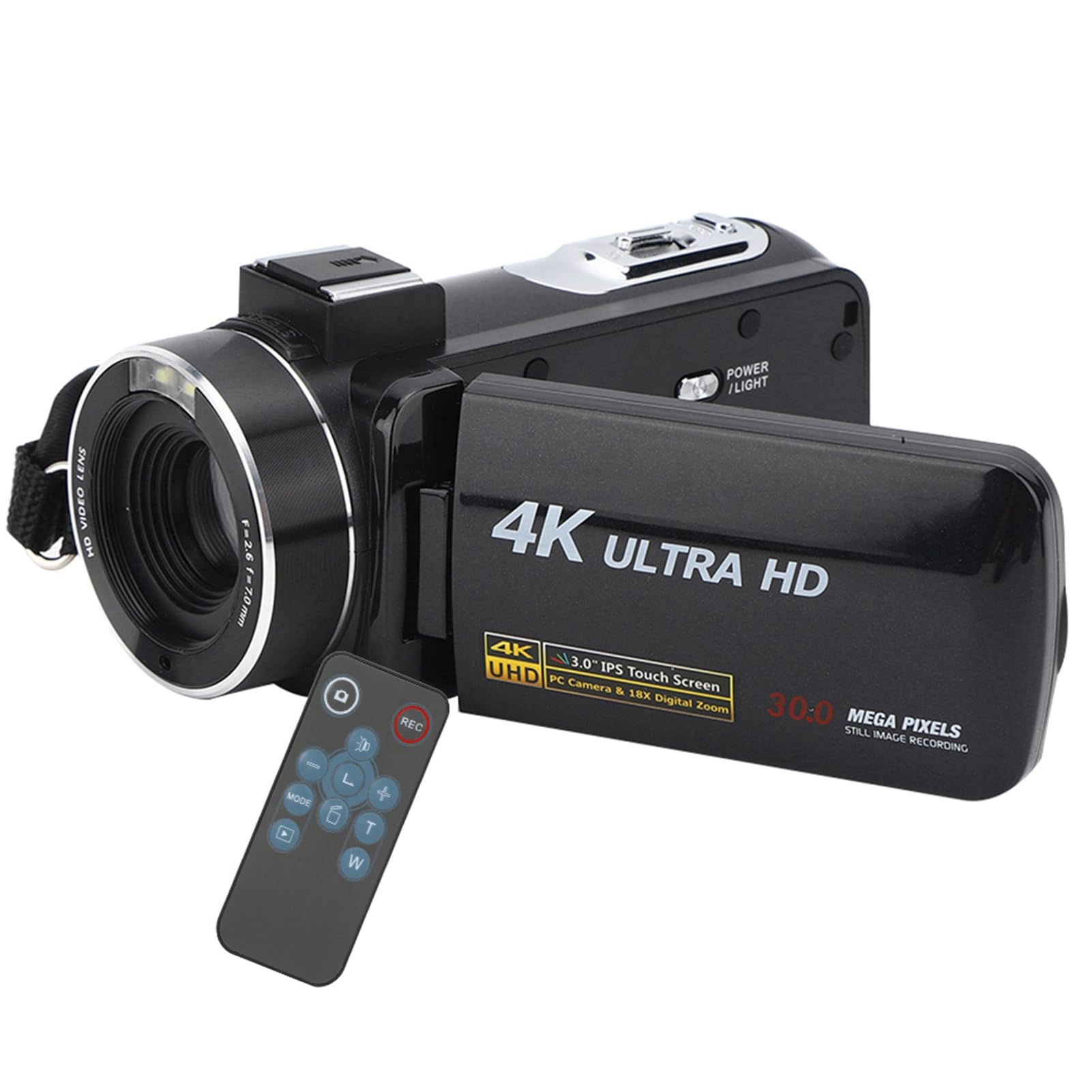 NIZUUONE 4K Digital Camera with 18X Optical Zoom, 3 Inch Touch Screen IPS Display, Portable Camcorder for Vlogging, Travel, YouTube & Home Movies - HD Video Recorder for Beginners & Professionals