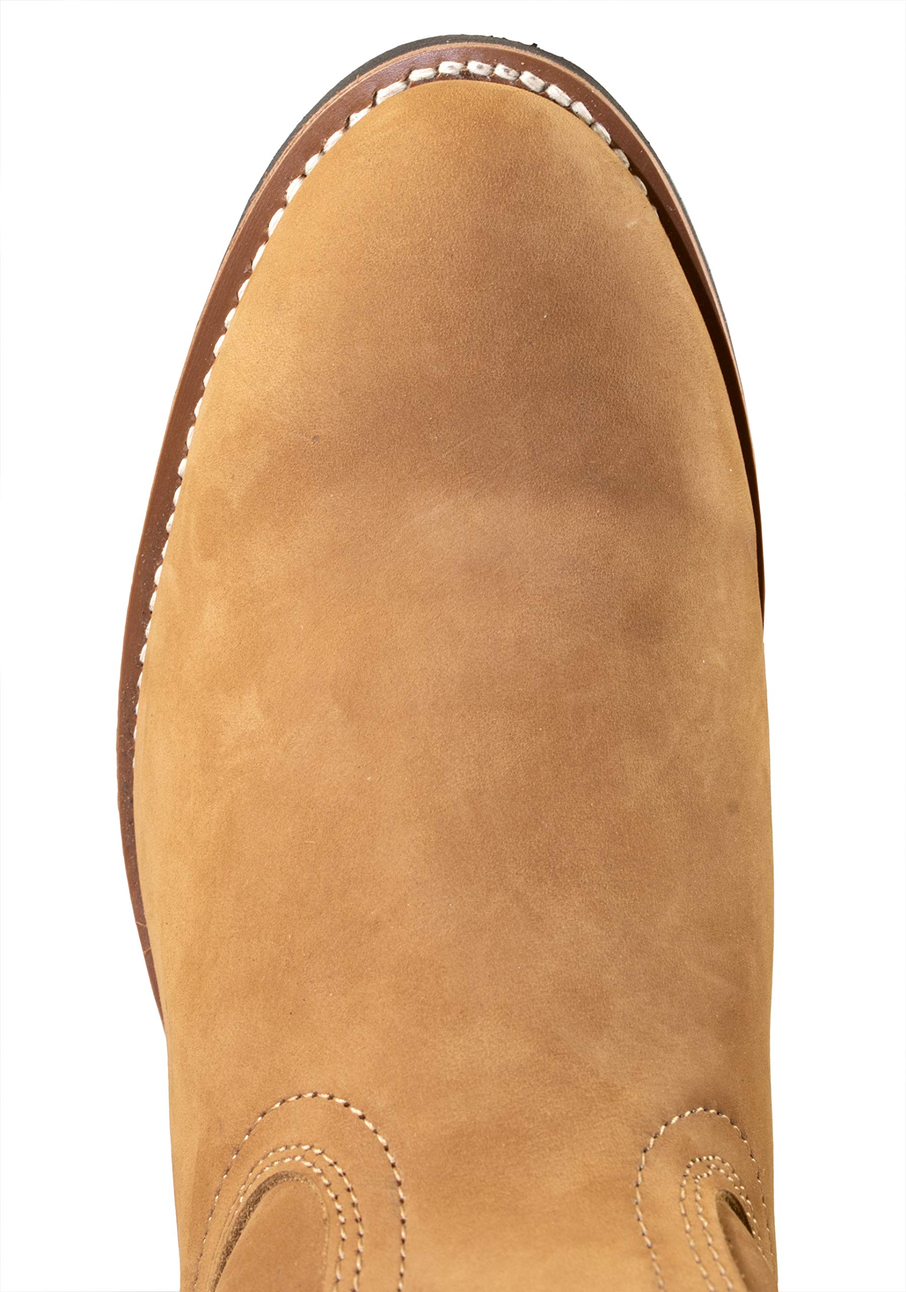 **Men's Work Boots - Establo Nubuck Leather in Cinnamon, Round Toe - Durable & Comfortable for Construction, Hiking & Outdoor Work**