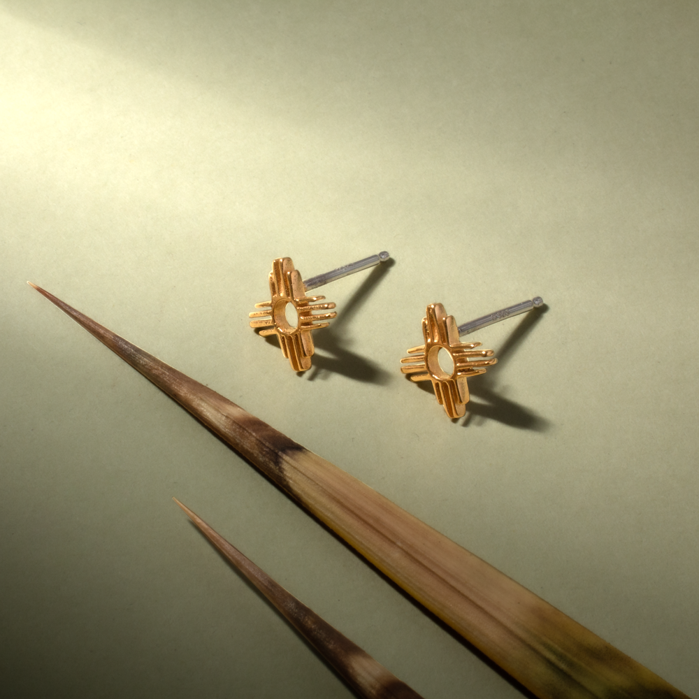 Gold Vermeil Mini Zia Stud Earrings - Dainty & Elegant Jewelry for Women | Perfect for Everyday Wear, Gifts & Special Occasions
