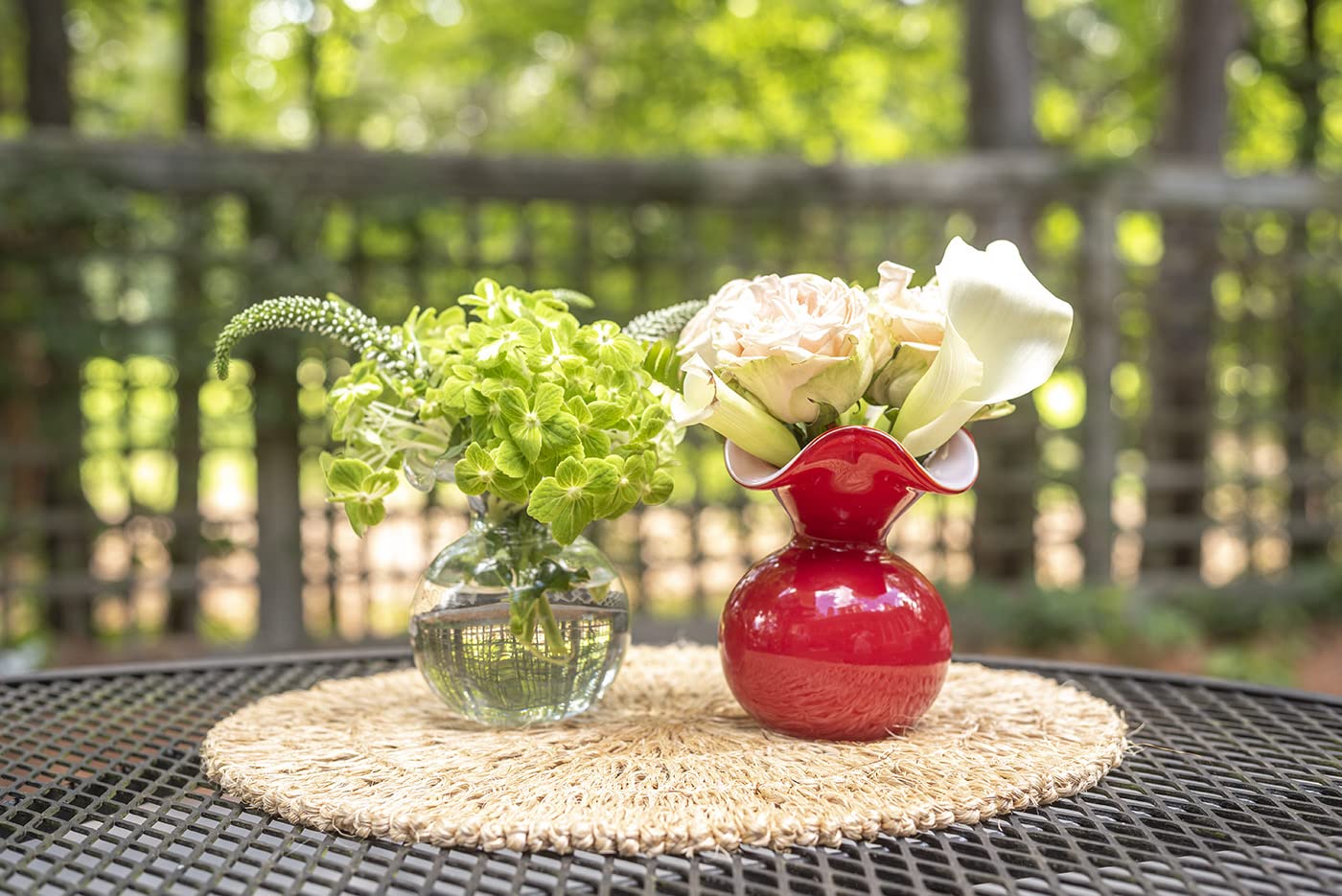 Vietri Hibiscus Glass Red Bud Vase - Elegant Floral Home Decor for Dining Table, Wedding Centerpiece & Italian-Inspired Interior Design