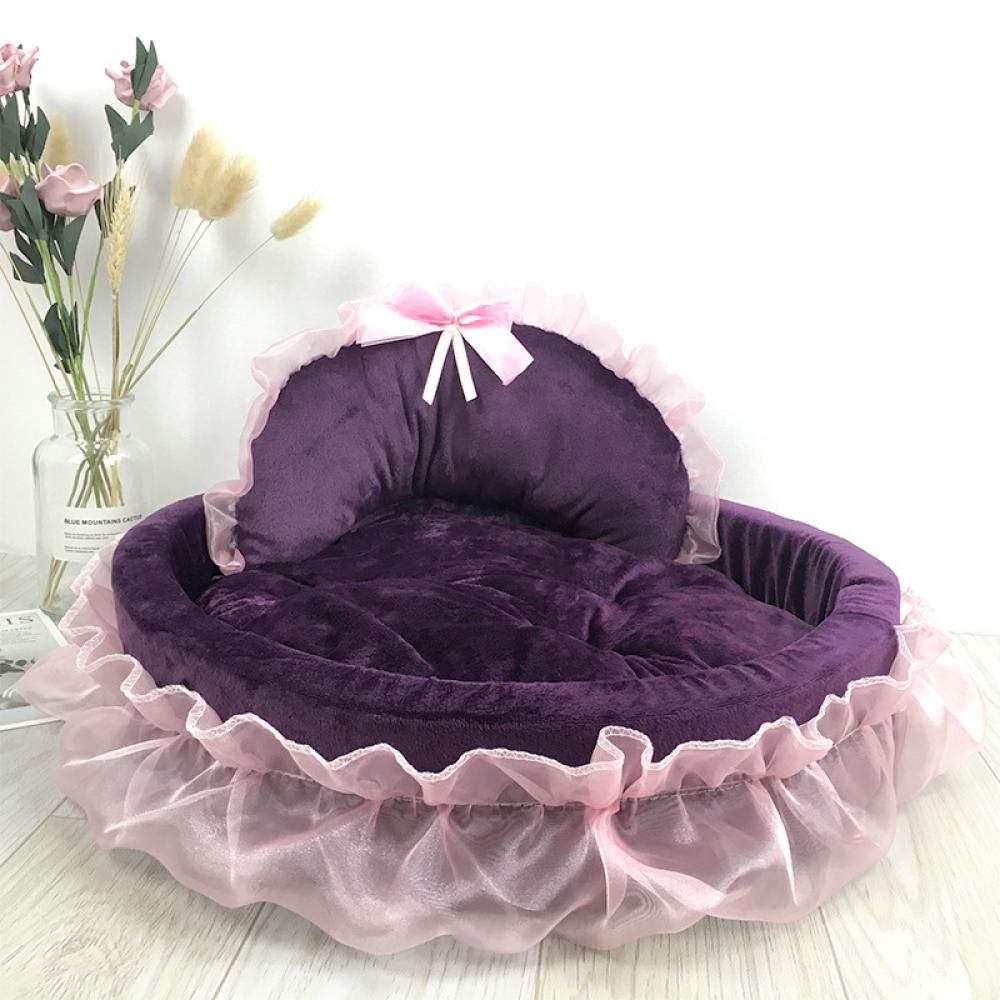 Ultra Soft Plush Sofa Dog Bed with Non-Slip Bottom - Cozy Pet Bed for Large & Medium Dogs & Cats - Washable & Durable (Purple, Small) - Perfect for Living Room, Bedroom & Kennel Use