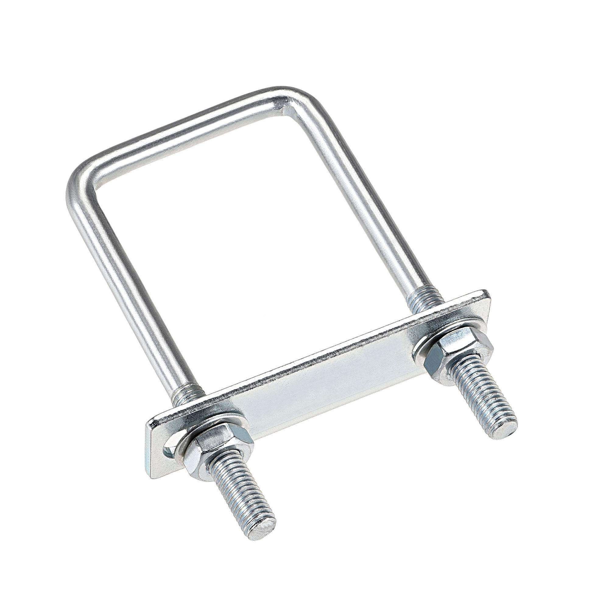 Carbon Steel M8 Square U-Bolts with Nuts & Washers 4-Pack - for Frame Mounting & DIY Projects