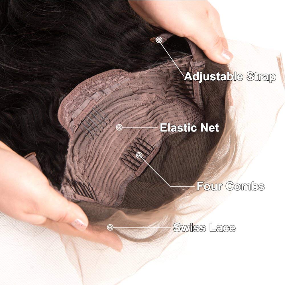 Glueless Deep Wave Lace Frontal Wig - 9A Brazilian Virgin Human Hair with Baby Hair | 18 Inch Water Wave Lace Front Wigs for Black Women | Perfect for Daily Wear, Special Occasions & Protective Styling