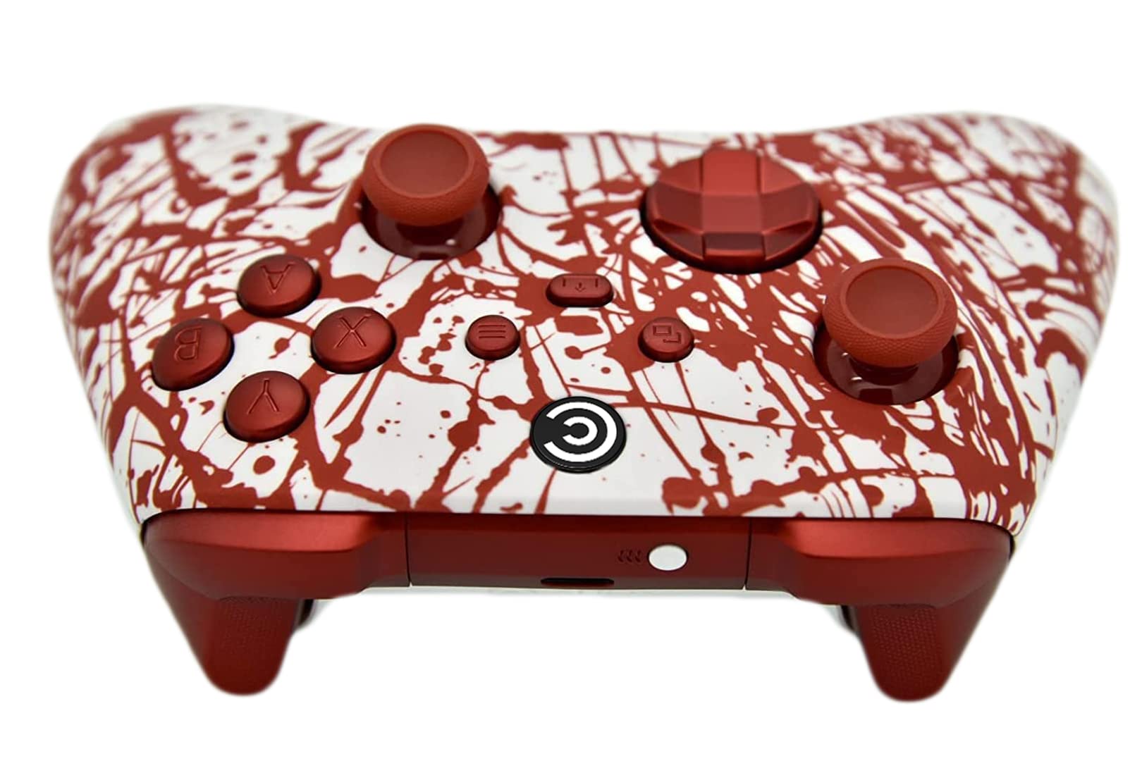 Custom Wireless Gaming Controller for PC, Windows, Xbox Series X/S & Xbox One - Multiple Designs (Blood Splatter with Red Inserts) - Perfect for Competitive Gaming & Casual Play