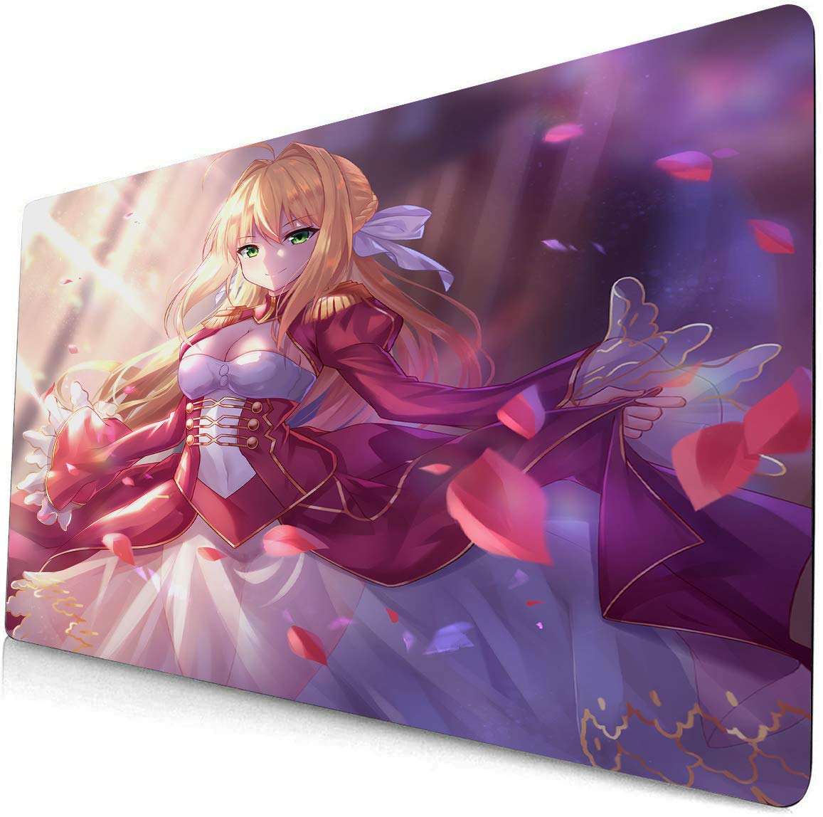 Fate Stay Night Anime Gaming Mouse Pad - Large Desk Mat for Computer & Keyboard - Saber Alter Fate Grand Order Design - Non-Slip Rubber Base for PC Gaming & Office Work