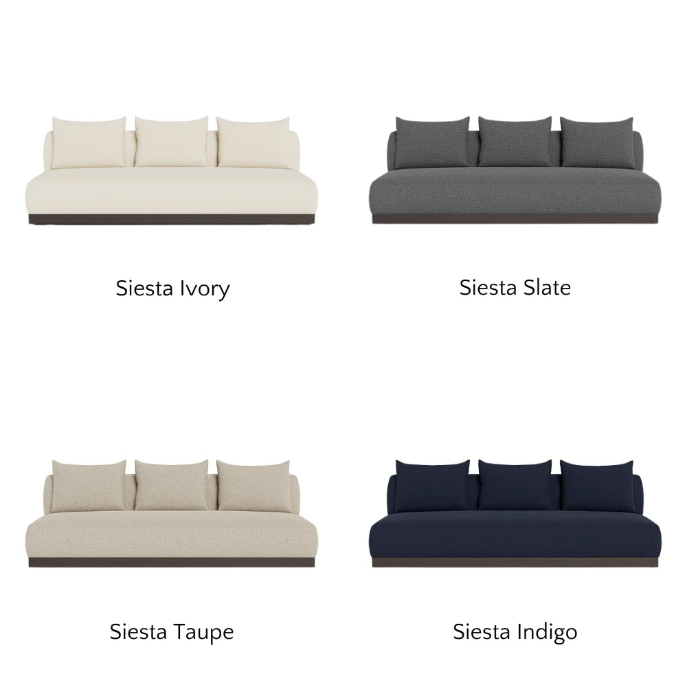 Amalfi Outdoor 3-Seat Armless Sectional Sofa Set - Waterproof Patio Furniture for Backyard, Poolside & Garden Relaxation
