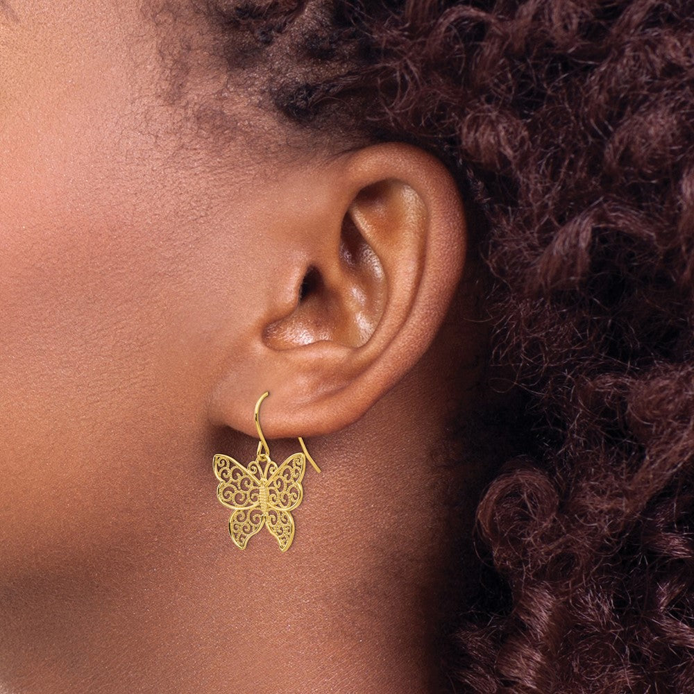 Elegant Gold Butterfly Earrings for Women - TH621 Model | Perfect for Parties, Weddings & Everyday Wear
