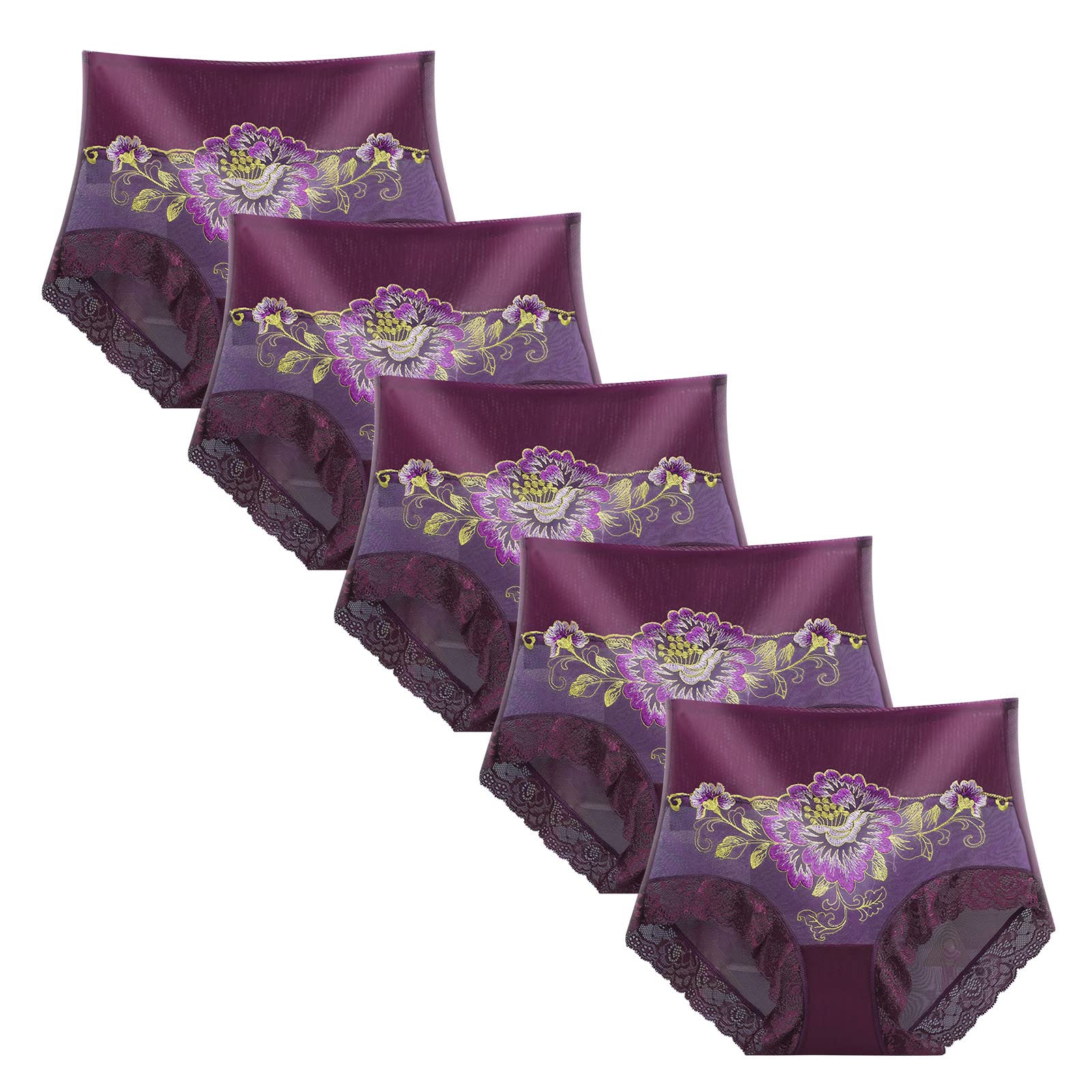 5-Pack Women's Lace Bikini Underwear - Soft Stretch Sexy Panties with Floral Embroidery & Comfortable Waistband | Perfect for Everyday Wear, Date Nights & Special Occasions