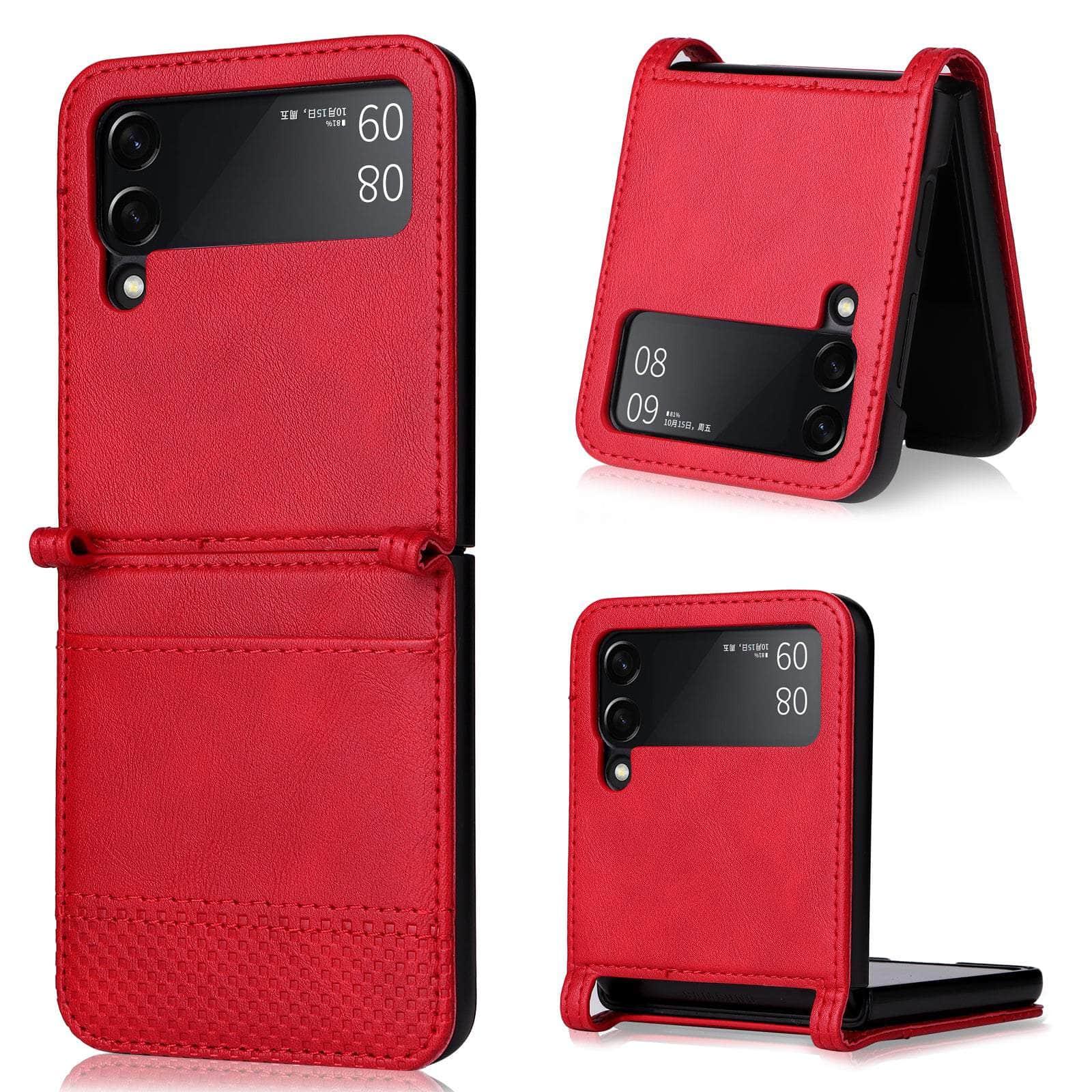 Samsung Galaxy Z Flip 4 Leather Wallet Case with Card Holder - Slim Protective Cover for Everyday Use & Travel