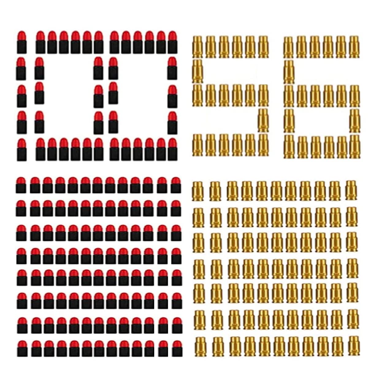 100PCS EVA Foam Bullets Refill Kit with 56 Cartridge Case - Safe Soft Bullet Ammo for Toy Guns | Perfect for Kids Outdoor Play, Nerf Battle Games & Target Shooting Practice