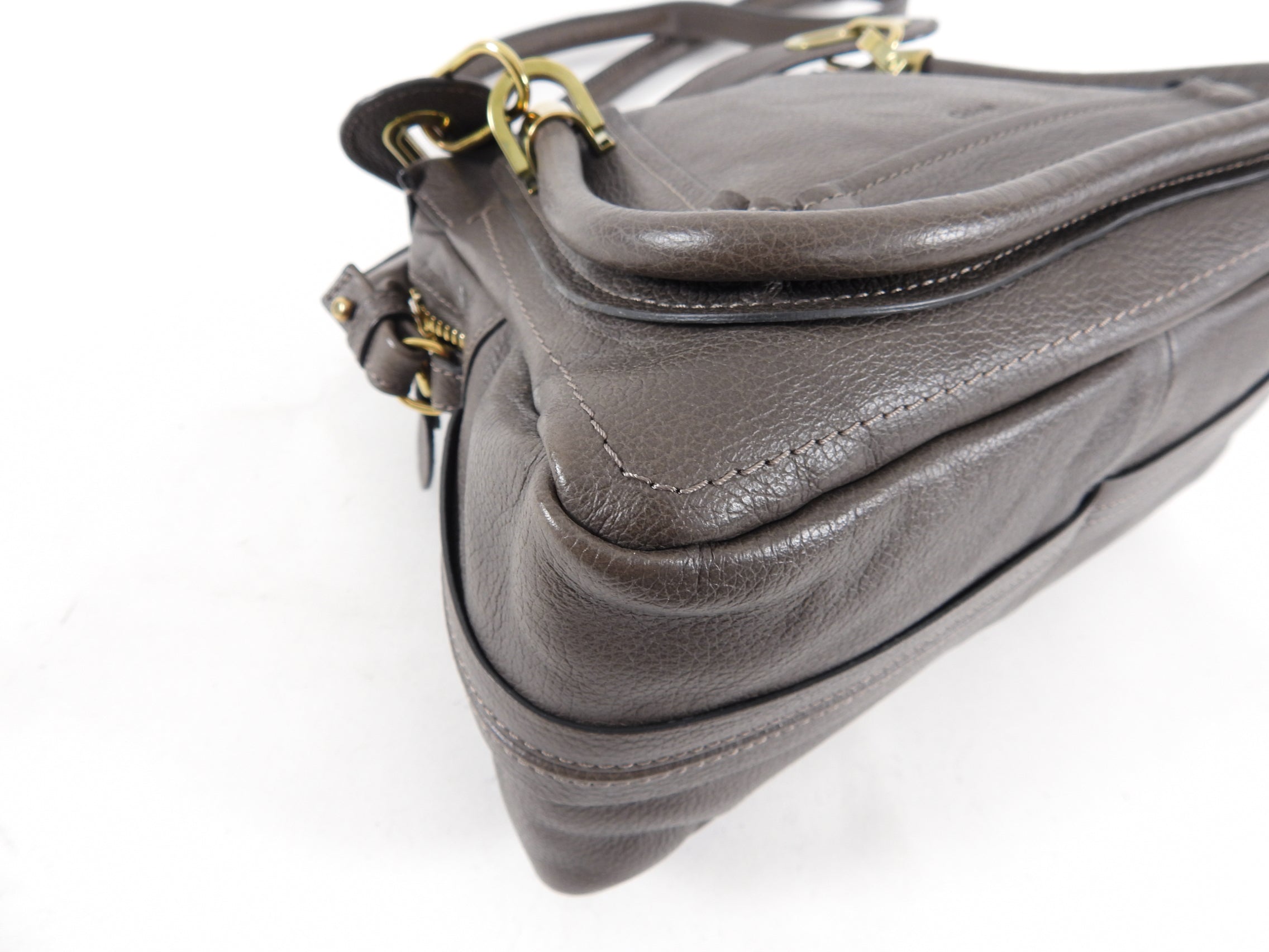 Chloe Paraty Small Taupe Rock Two-Way Handbag - Luxury Leather Shoulder Bag & Crossbody Purse for Women | Perfect for Work, Travel & Everyday Use