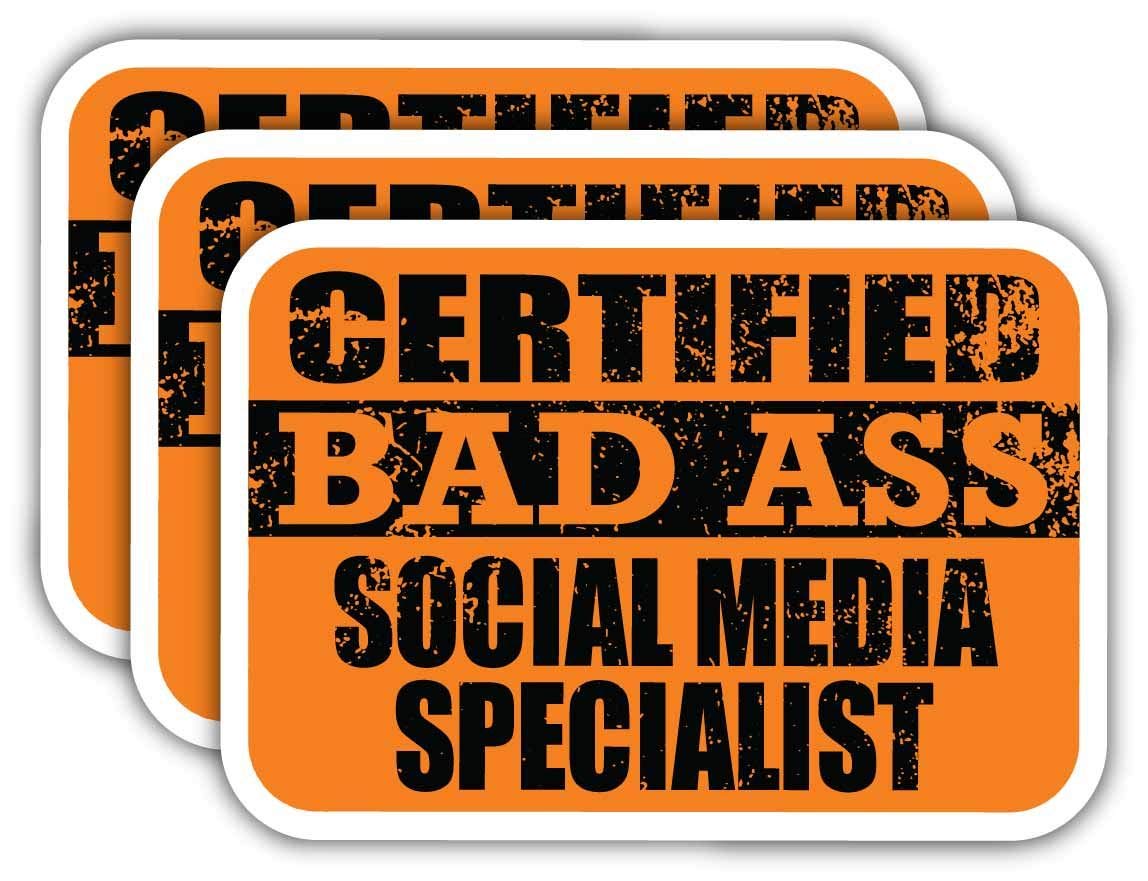 Certified Social Media Specialist Stickers - Funny Job Gift for Laptops, Cars & Work