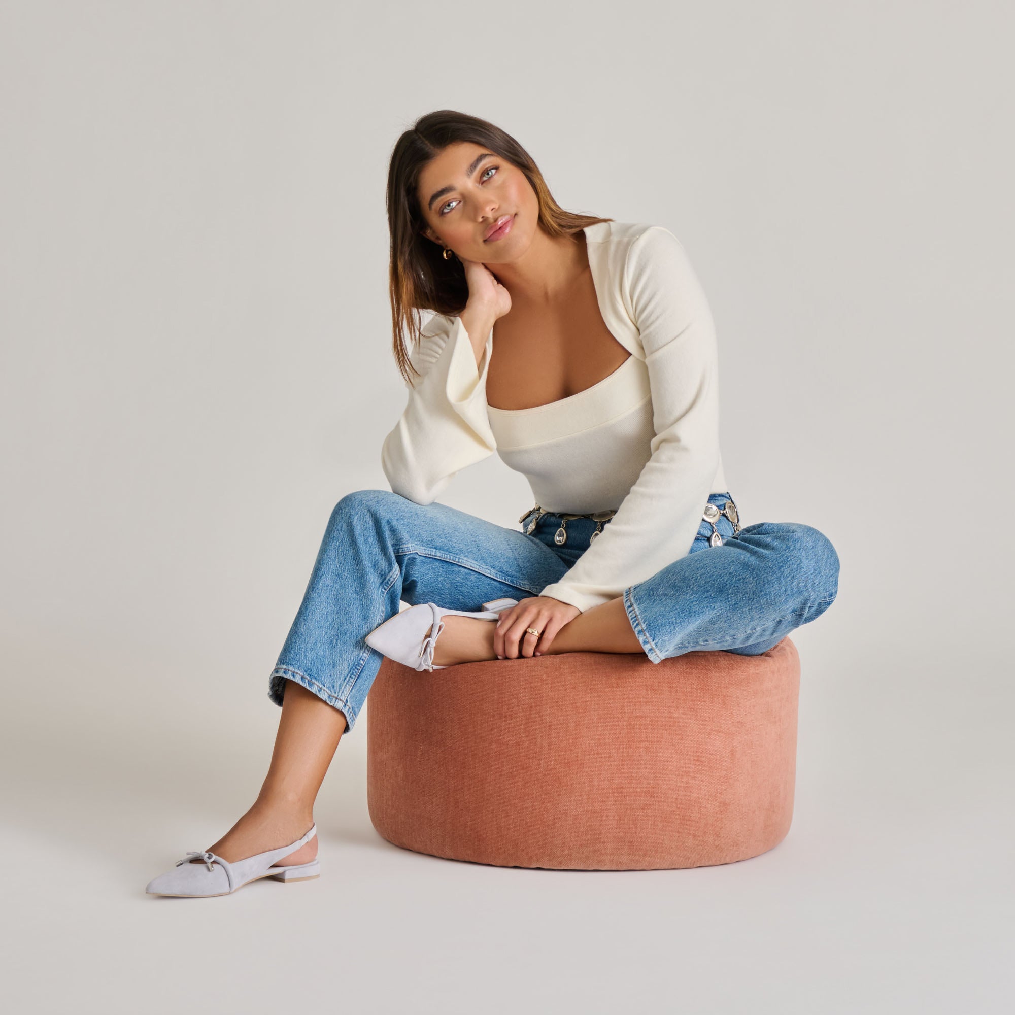 PAYGE Women's Flats in Dusty Blue Suede - Comfortable & Stylish Shoes for Casual Wear, Office, and Everyday Outfits