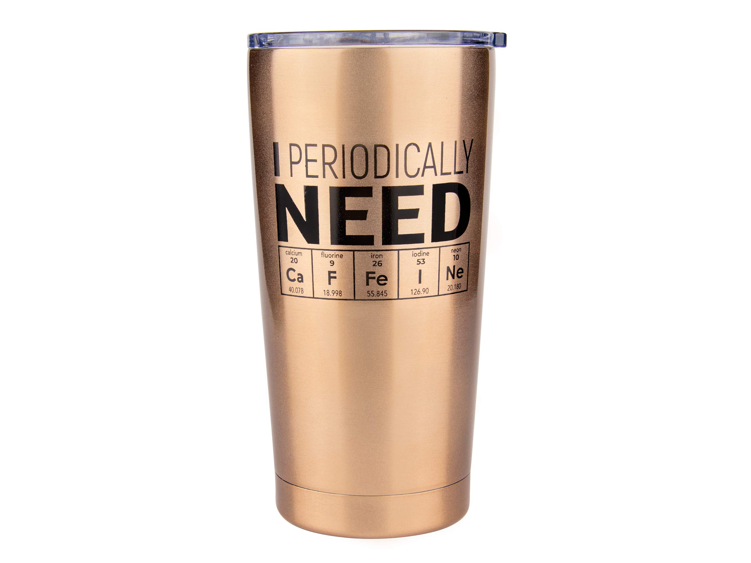 KLUBI Science Gifts for Adults - 20oz I Periodically Need Caffeine Tumbler | Funny Coffee Mug for Science Teachers, Biology & Chemistry Lovers | Perfect for Lab, Office & Classroom Use
