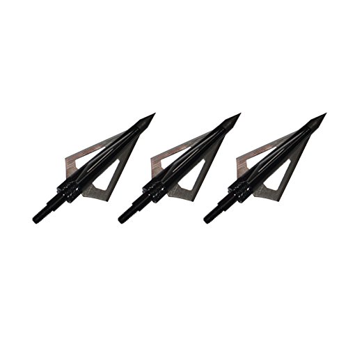 12Pcs 125 Grain Fixed Blade Broadheads for Hunting - 3 Steel Blades Archery Arrowheads Compatible with Compound Bows & Crossbows - Includes Plastic Case (Great for Target Practice & Big Game Hunting)