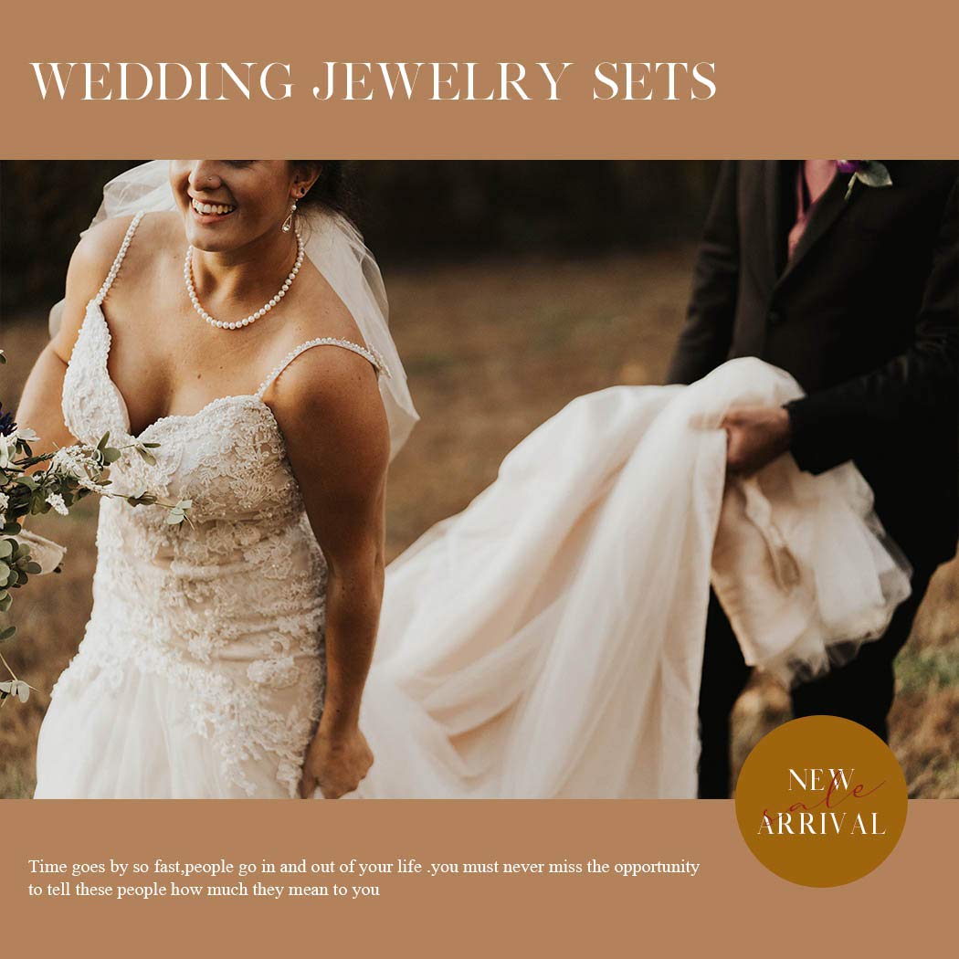 Elegant Bridal Pearl Necklace Set - Silver Crystal Rhinestone Jewelry for Women | Wedding, Prom, Party & Special Occasion Accessories