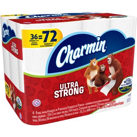 Charmin Ultra Strong Toilet Paper - 36 Double Rolls (154 Sheets Per Roll) | Soft, Durable & Absorbent Bathroom Tissue for Home & Office Use