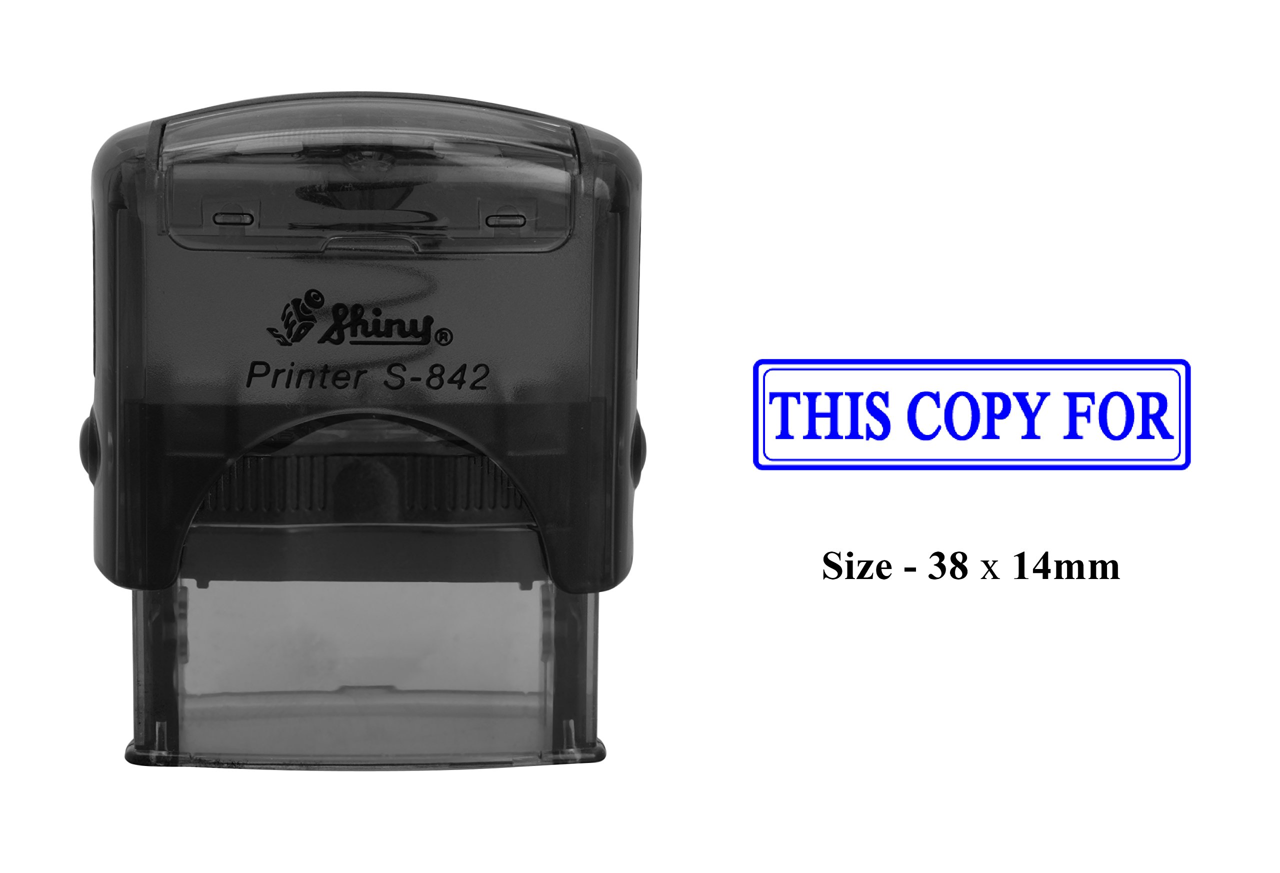 Self-Inking Rubber Stamp S-842 - High-Quality Shiny Office Stamp for Documents, Certificates & Paperwork - Perfect for Business, Legal & Administrative Use