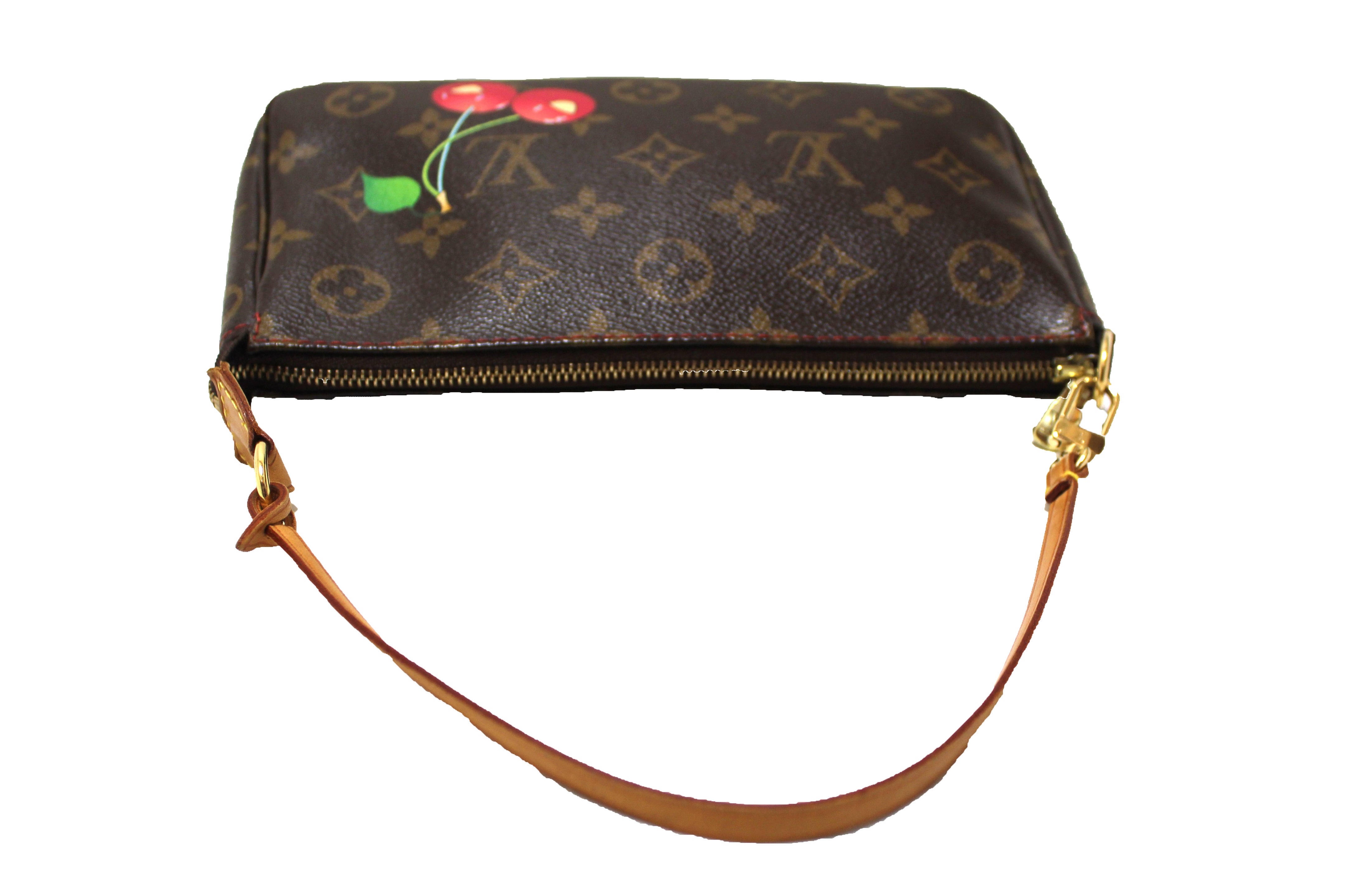 Authentic Louis Vuitton Limited Edition Monogram Cerises Pochette Accessories Bag - Perfect for Parties, Date Nights & Luxury Fashion Collectors