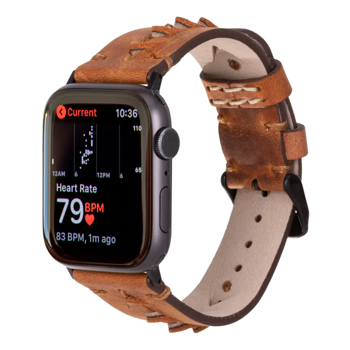 Premium Camel Brown Leather Sport Band for Apple Watch - Durable & Stylish Strap for Workouts & Everyday Use