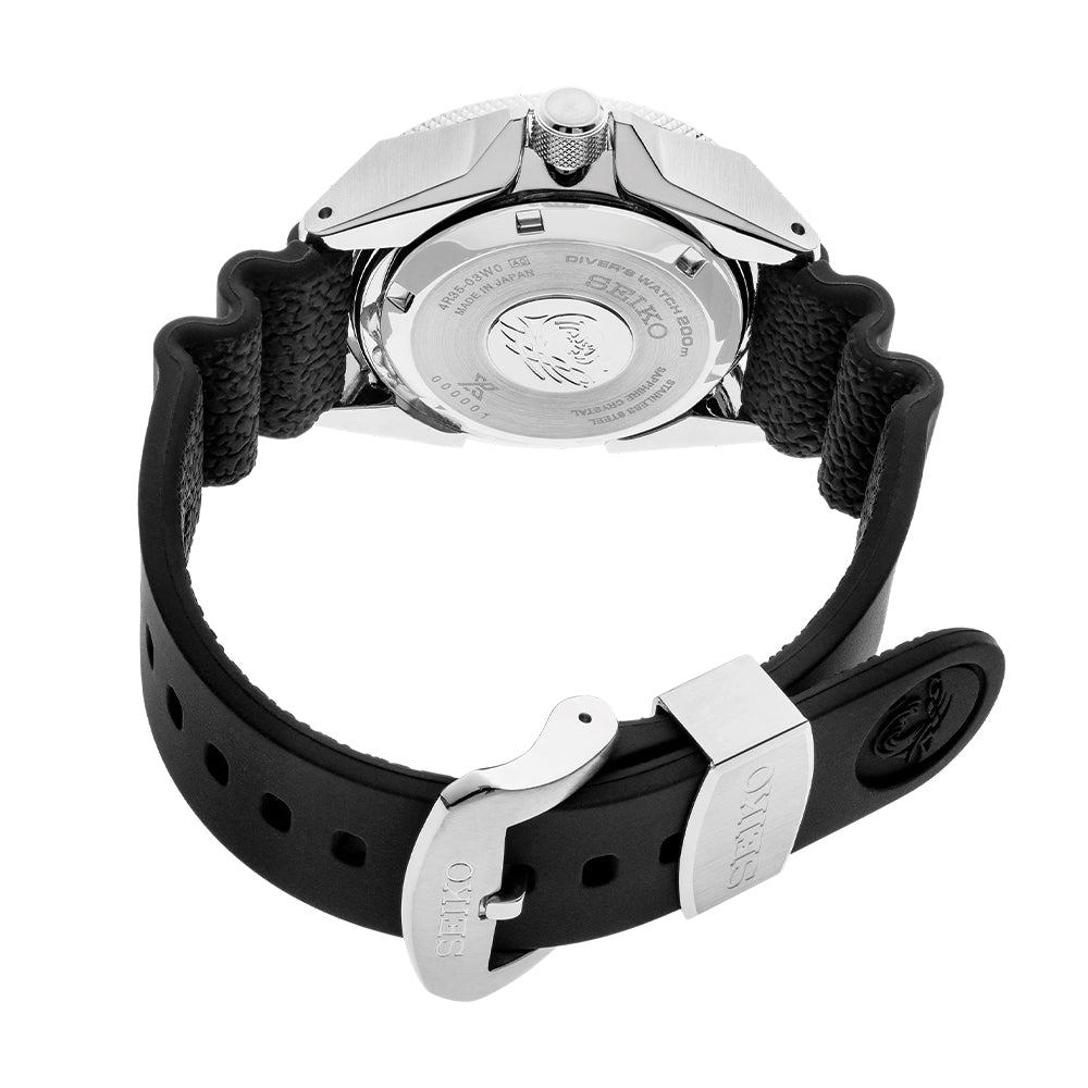 Seiko SRPE37 Prospex Diver's Watch 44mm White Dial with Rubber Strap - Perfect for Scuba Diving, Water Sports & Outdoor Adventures