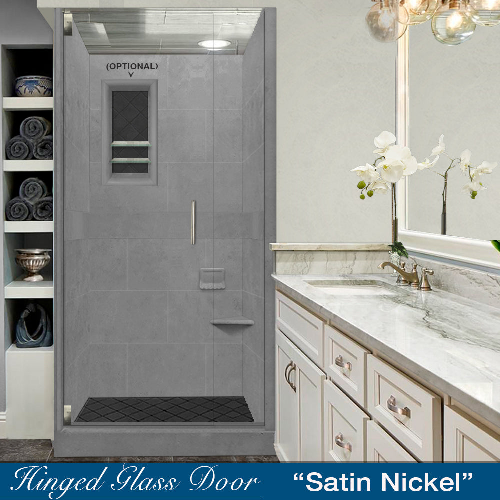 Premium Diamond Solid Wet Cement Small Alcove Shower Enclosure Kit – Waterproof & Durable Bathroom Upgrade for Modern Homes
