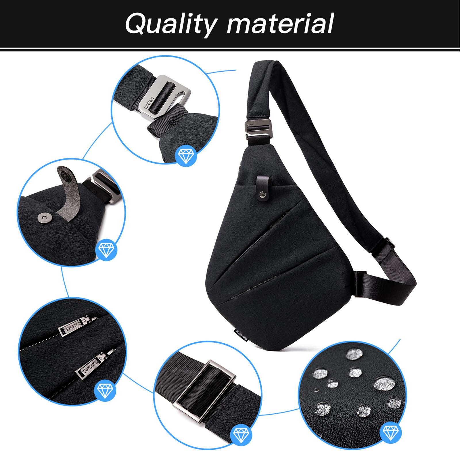 WEIATAS Unisex Sling Bag - Lightweight Chest Shoulder Backpack for Men & Women - Perfect for Travel, Hiking, Cycling & Outdoor Adventures